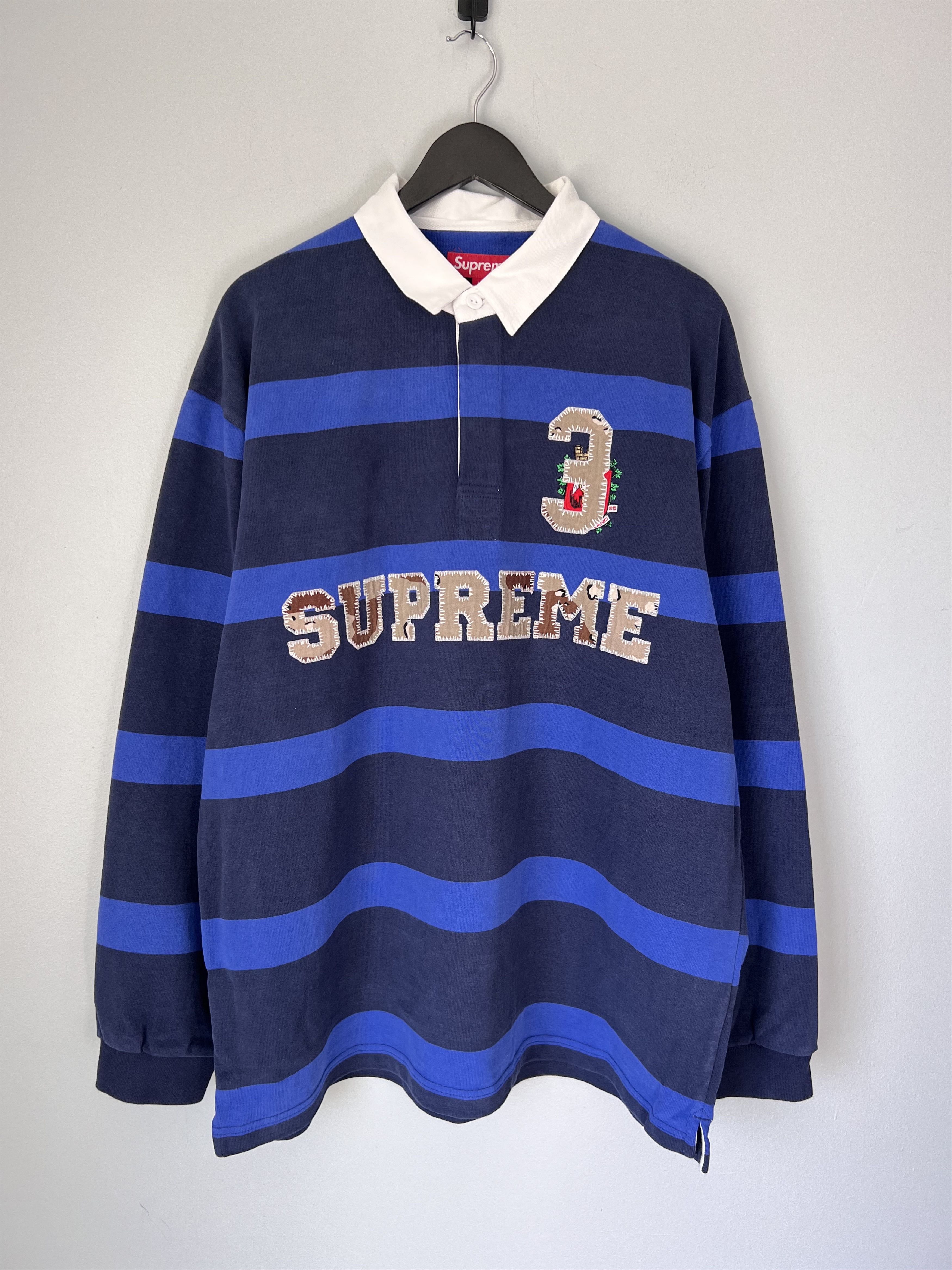 Supreme Supreme Stripe Rugby Navy | Grailed