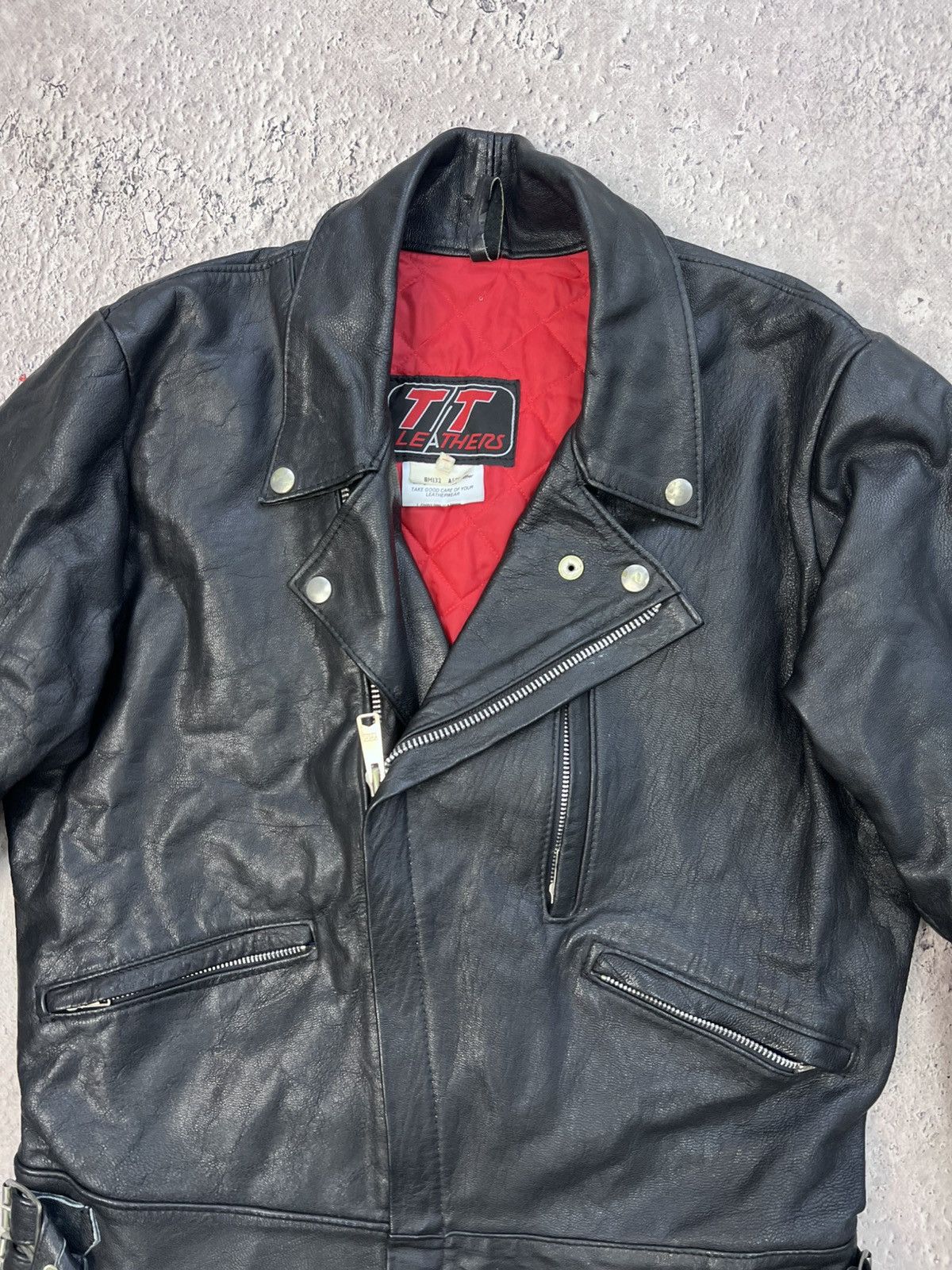 VINTAGE BIKER 2000s archive moto leather jacket diesel Y2K