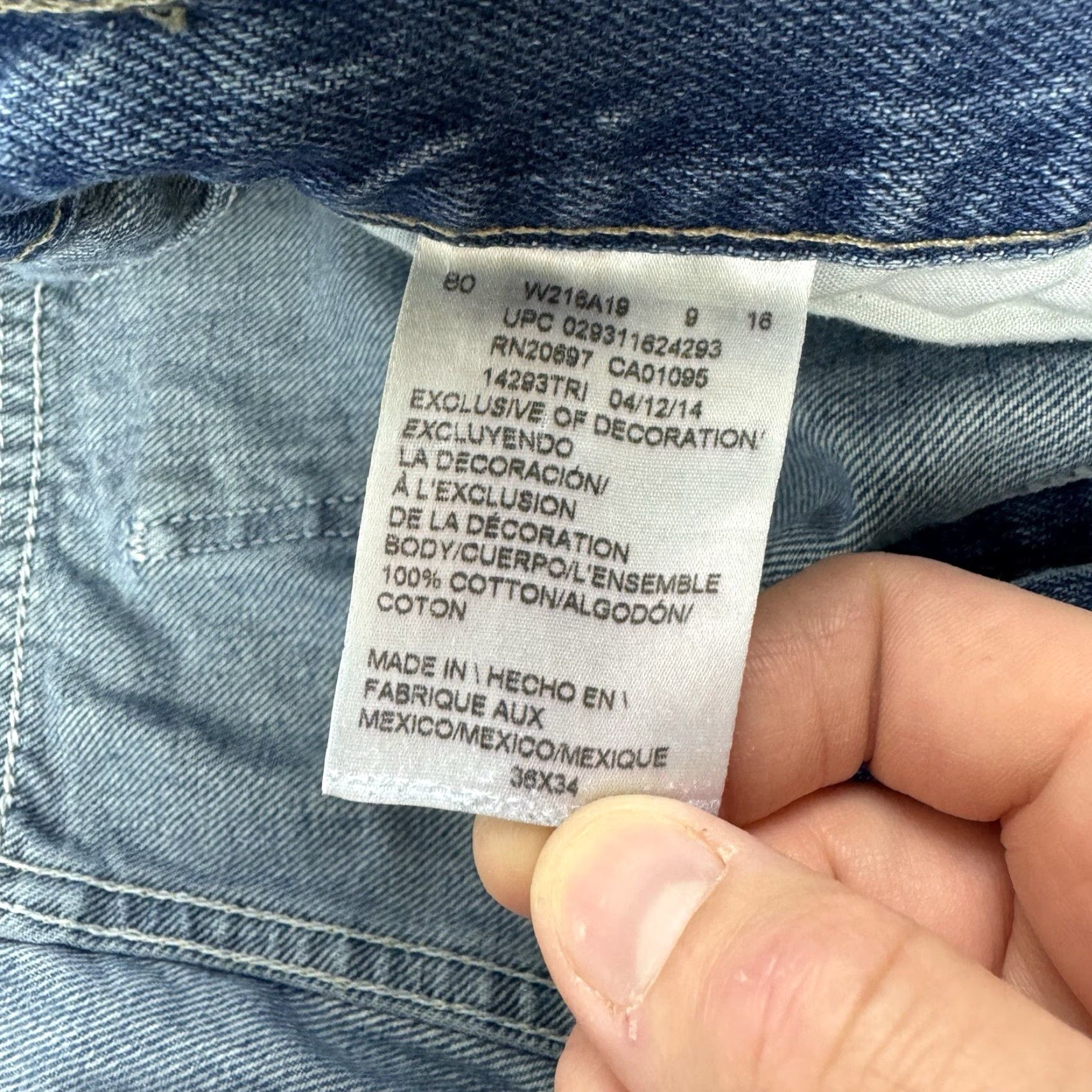 Dickies Dickies Jeans Regular Men 36x34 Blue Denim Straight Hipster Grunge Y2K Punk Work Wear Vintage USA 1940s-1990s Boys Girls Mens Womens Size US 36 / EU 52 - 7 Thumbnail