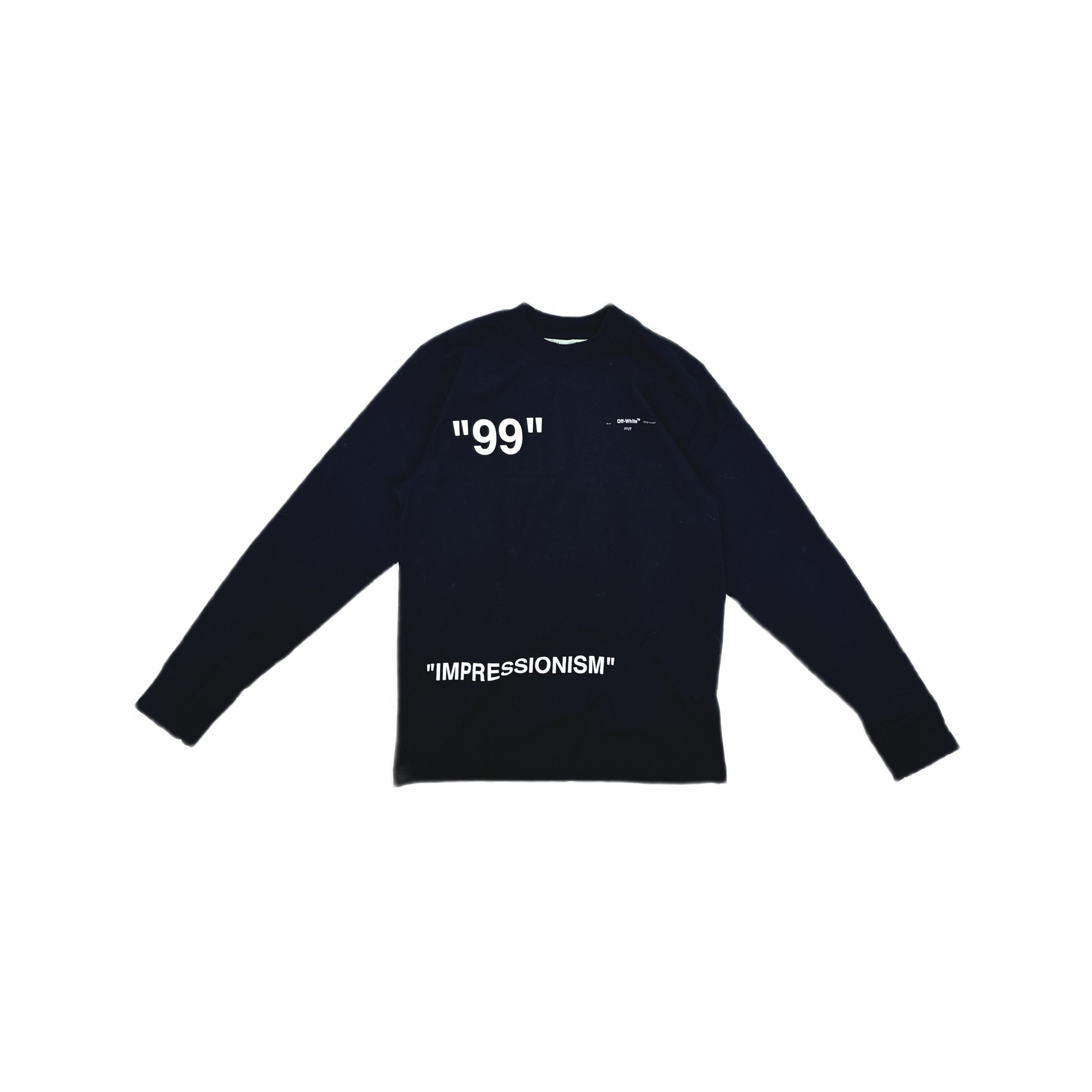Off-White ロンT IMPRESSIONISM ブラック Off-White Off-White Mens Impressionism Long Sleeve T Shirt Small