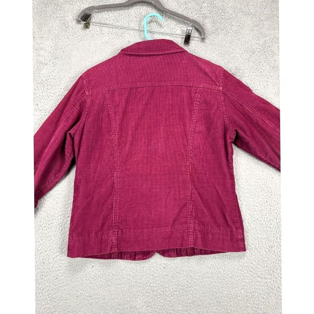 Vintage L.L. Bean Corduroy Jacket Women Small Purple Pink Corduroy Coat Ladies Hand Pocket Mid-Length Size 28" / US 6 / IT 42 - 2 Thumbnail