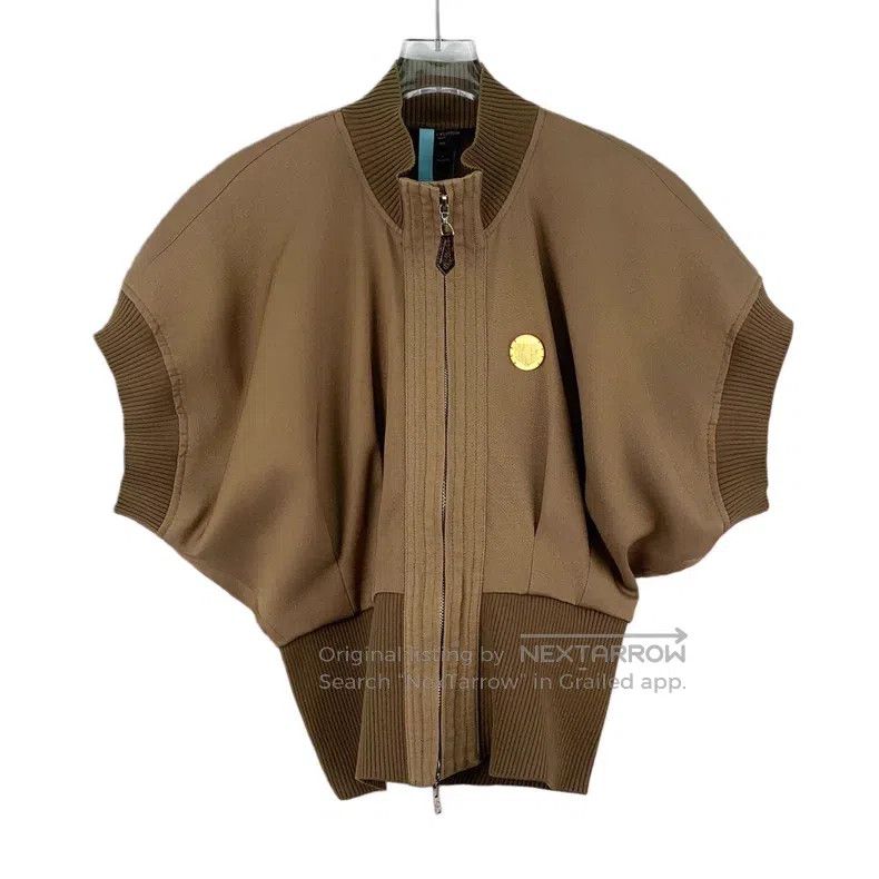 Louis Vuitton Louis Vuitton Brown Wool Short Sleeve Jacket with Stand Up Size S / US 4 / IT 40 - 1 Thumbnail