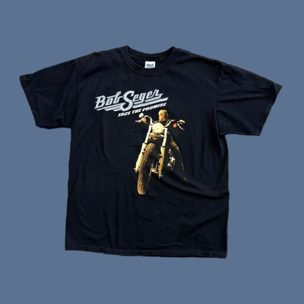 Anvil VINTAGE Bob Seger Face The Promise Concert Band T-Shirt Large Black Mens Short Sleeve Solid 2000s Rock Band Music Y2k Concert 2000-2009) Size US L / EU 52-54 / 3 - 1 Thumbnail