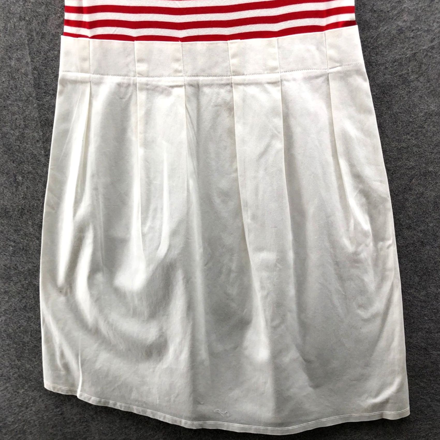 Nautica VINTAGE Rosie Pope Maternity Dress XS Striped Mixed Media Pleated Red White Nautical Size XS / US 0-2 / IT 36-38 - 4 Thumbnail