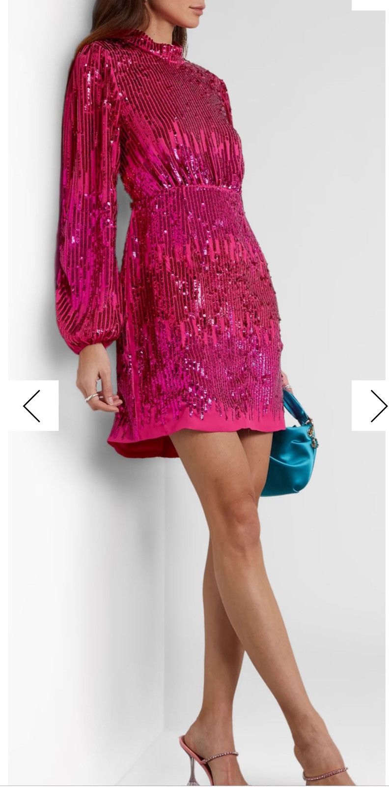 RIXO Lara Hot Pink Sequin by RIXO Size S / US 4 / IT 40 - 2 Thumbnail