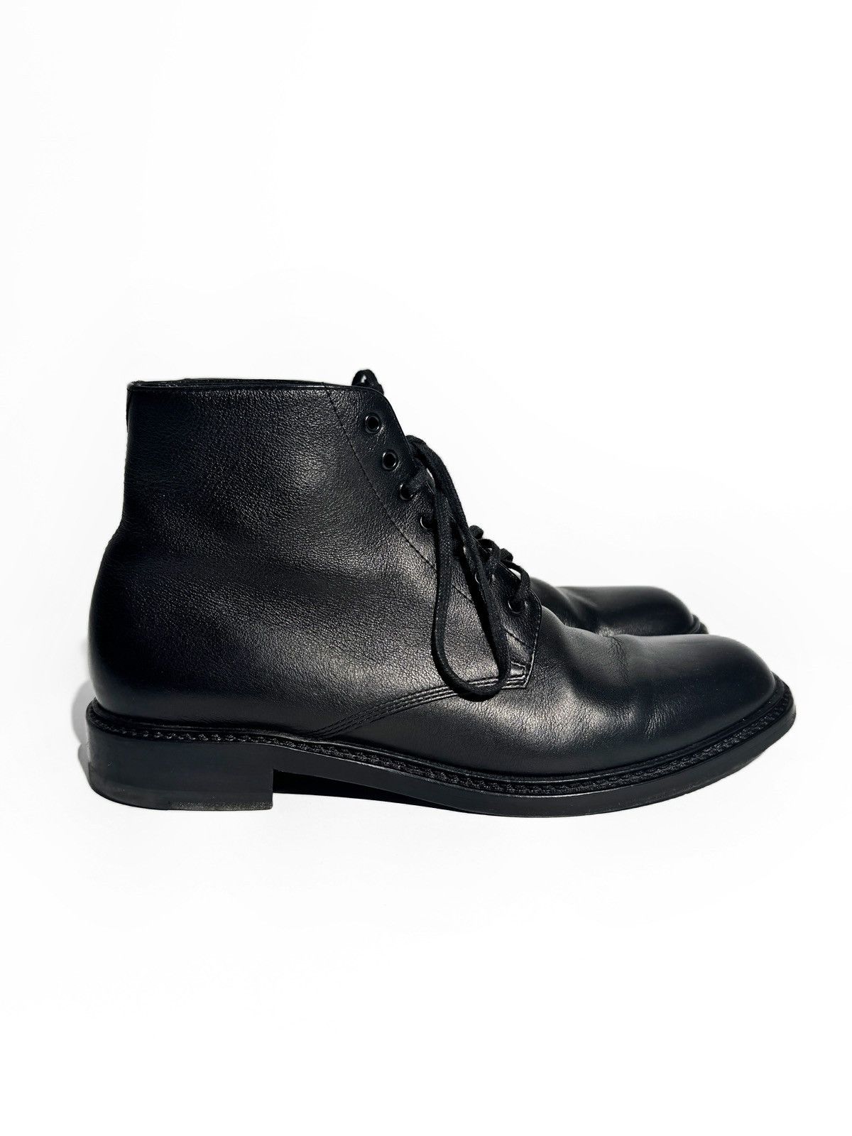 Saint Laurent Paris 19SS Black Ayers Snakeskin 60mm Finn Boots 42