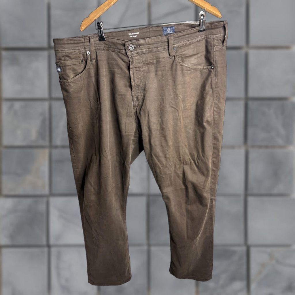 Denime AG Adriano Goldschmied Everett Jeans Mens 40x32 Brown Slim Straight Denim 지속? Size US 40 / EU 56 - 1 Thumbnail