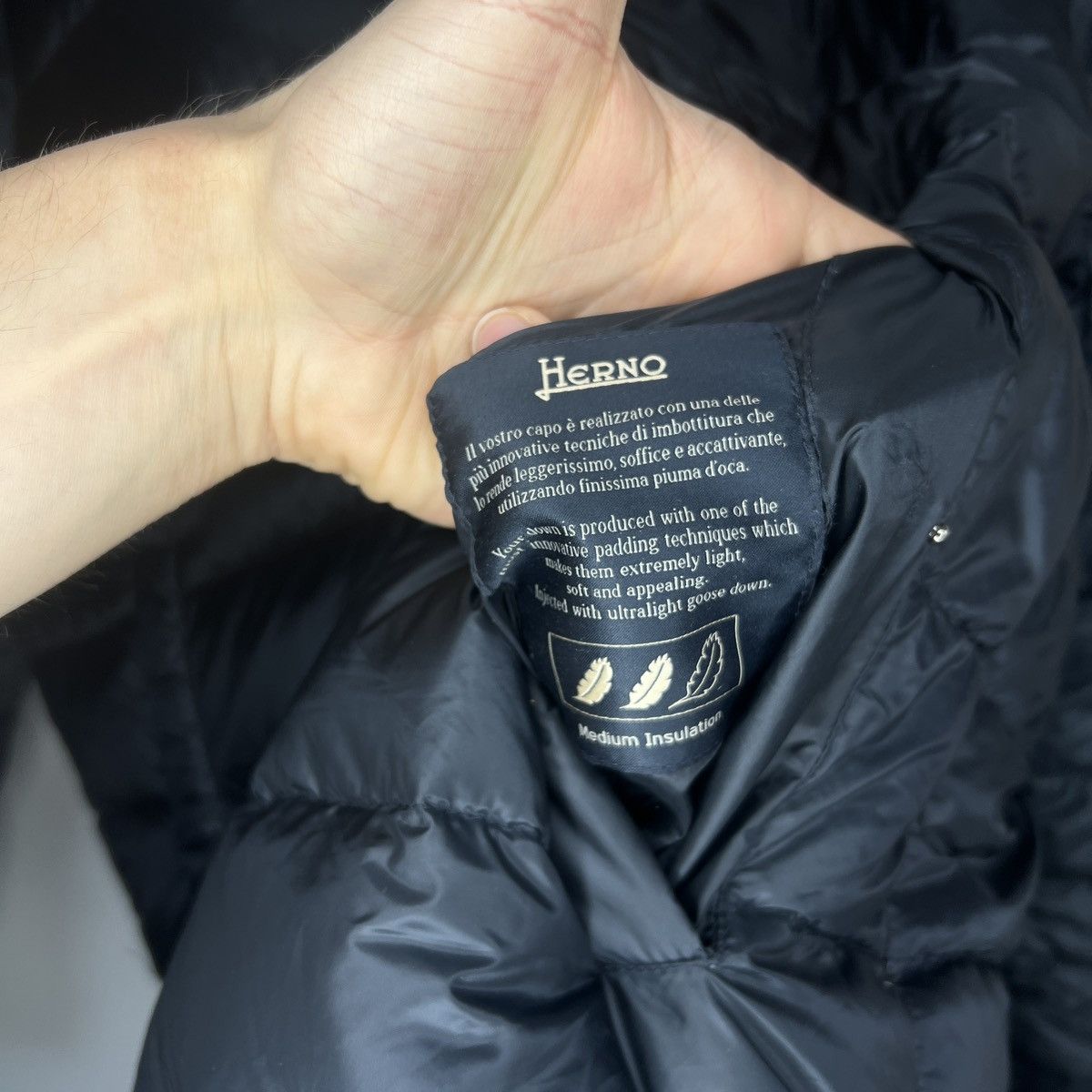 Herno ⚡️AMAZING HERNO GOOSE LIGHT PUFFER JACKET GREY NAVY NYLON Size US XL / EU 56 / 4 - 14 Thumbnail