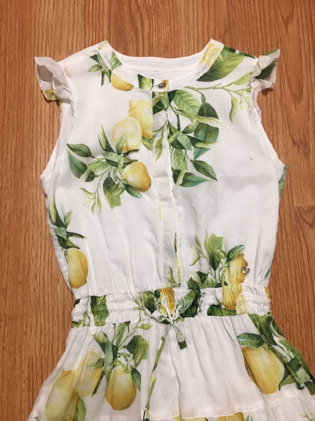 Roberto Cavalli Roberto Cavalli Lemon Print Girls Cotton Dress Sz 6/122 cm Size ONE SIZE - 2 Thumbnail