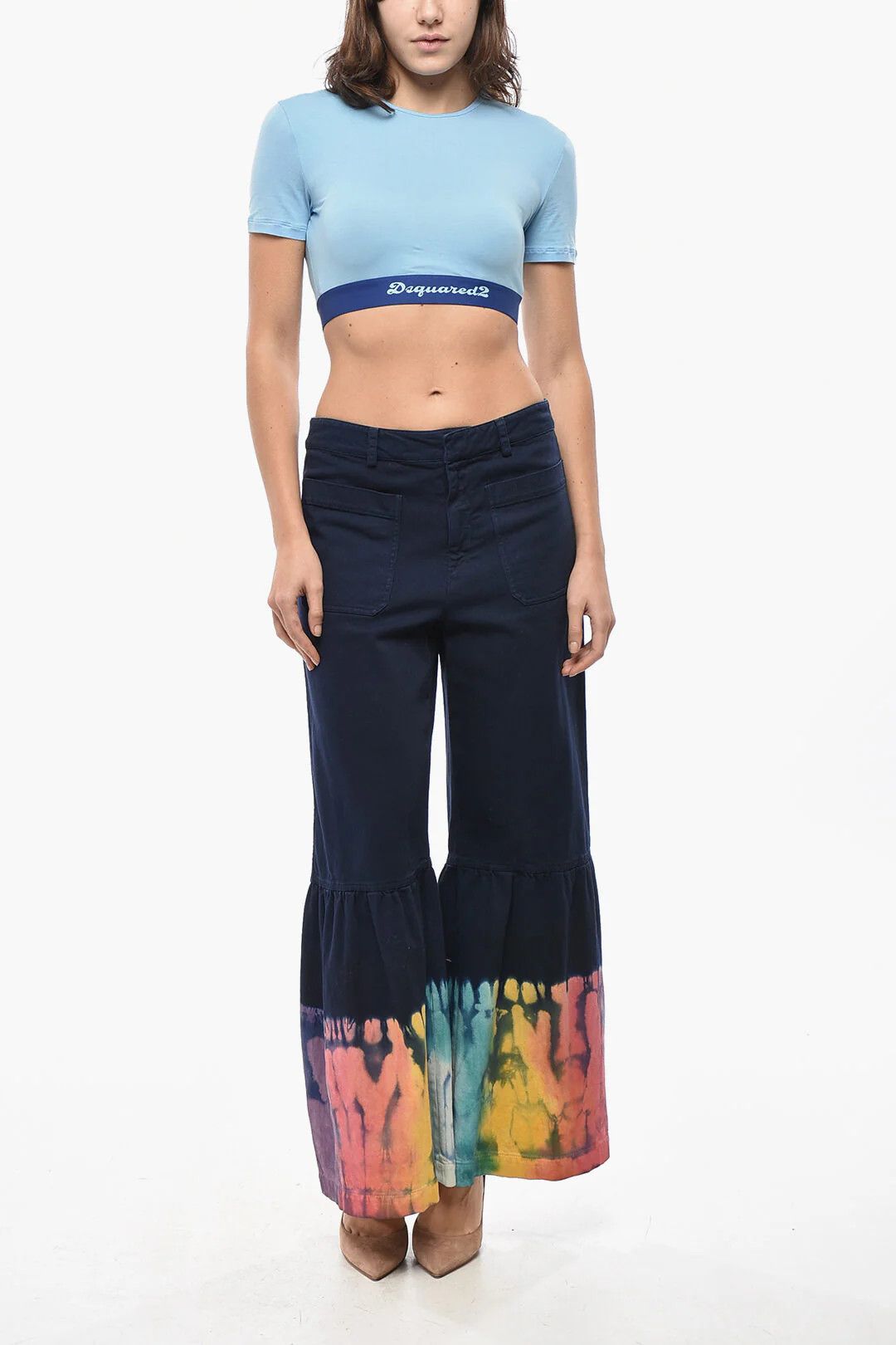Dior o1mm0326 Wide-Leg Pant in Blue Size 28" / US 6 / IT 42 - 4 Thumbnail