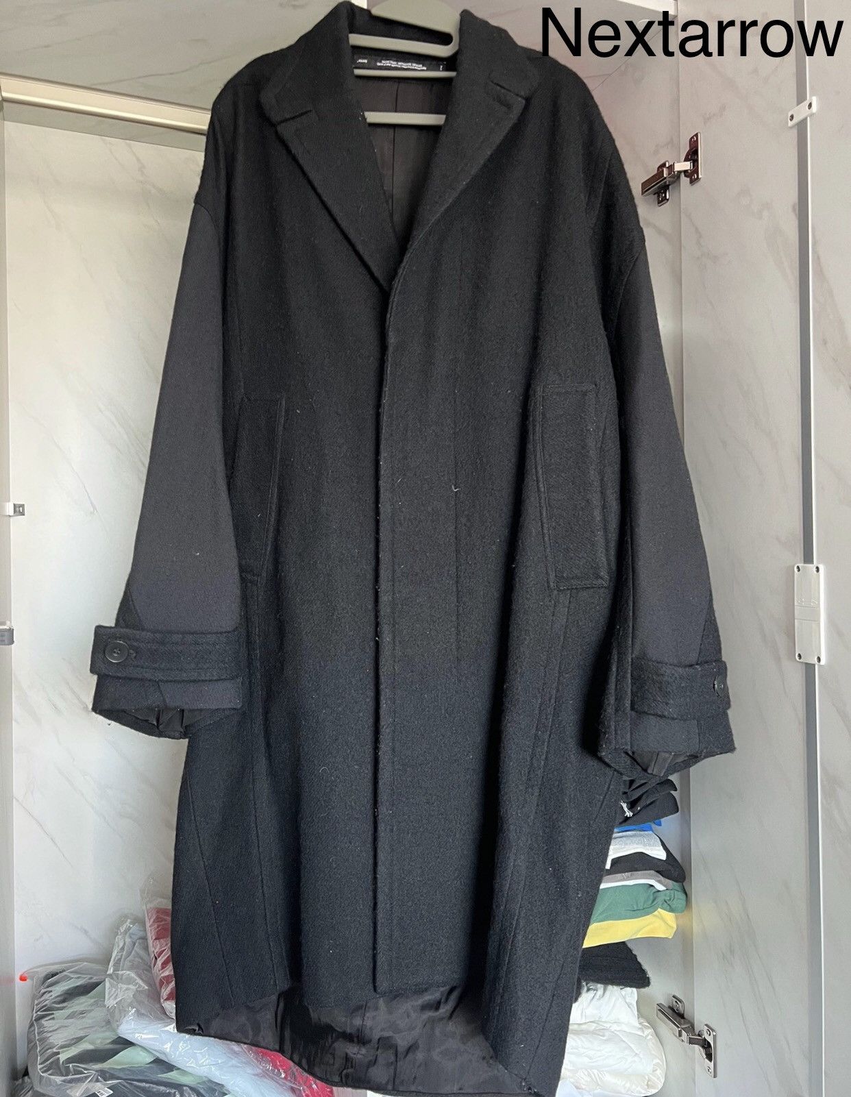 Double breasted maxi blue wool coat 2410 Double breasted maxi blue wool coat 2410