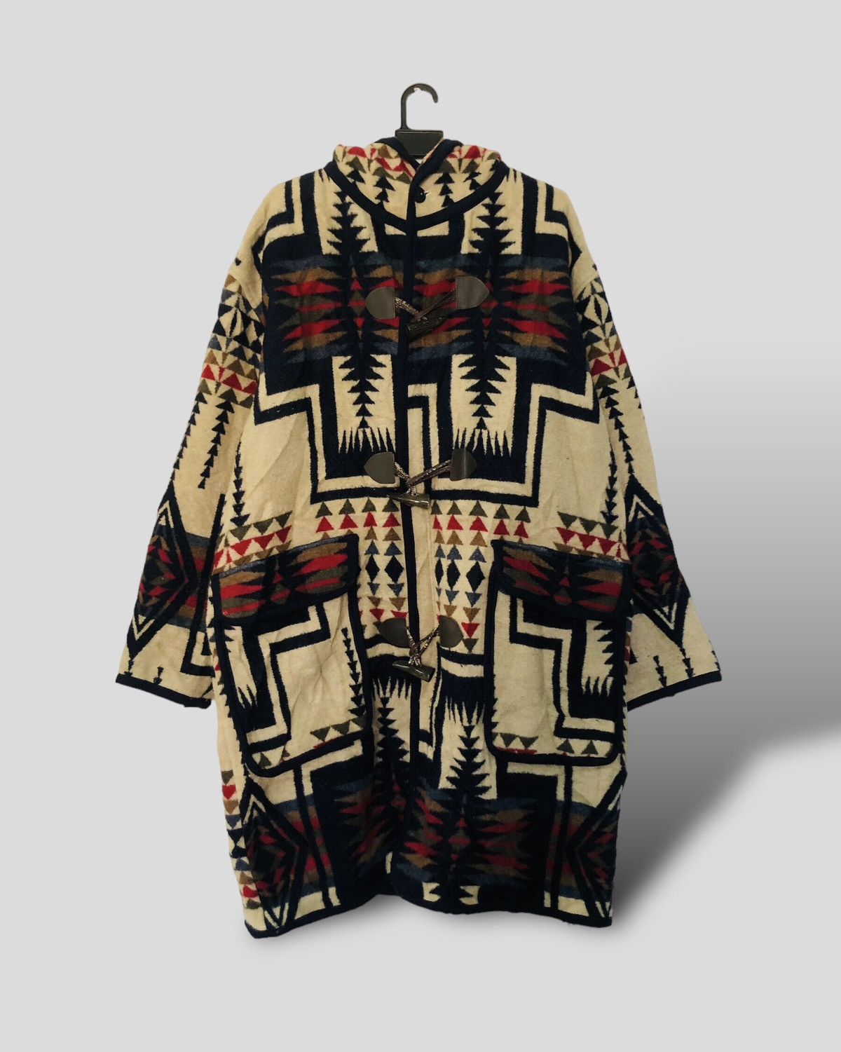 Japanese Brand Global News Navajo Fleece Duffle Coat Size US L / EU 52-54 / 3 - 1 Thumbnail