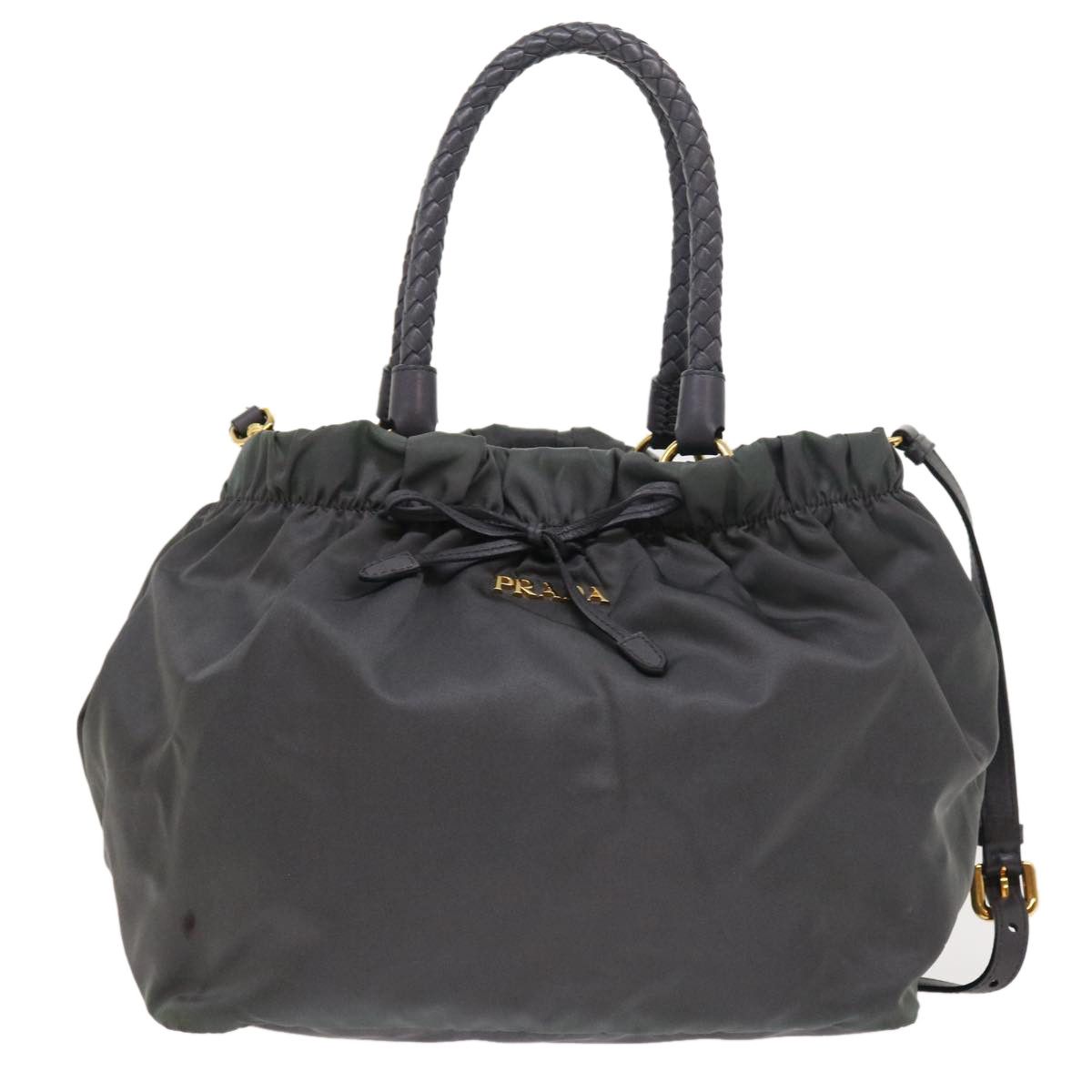 Prada Tessuto Grey Synthetic Handbag (Pre-Owned) Size ONE SIZE - 1 Thumbnail