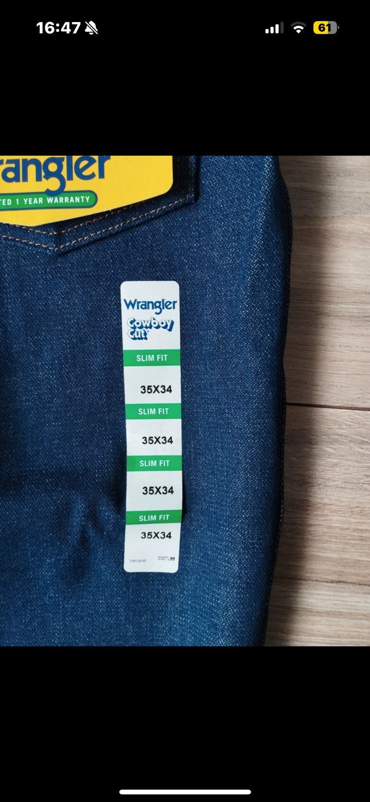 Wrangler Wrangler 936 Cowboy Cut Slim Fit W35L34 Vintage 80s new jean Size US 35 - 4 Thumbnail