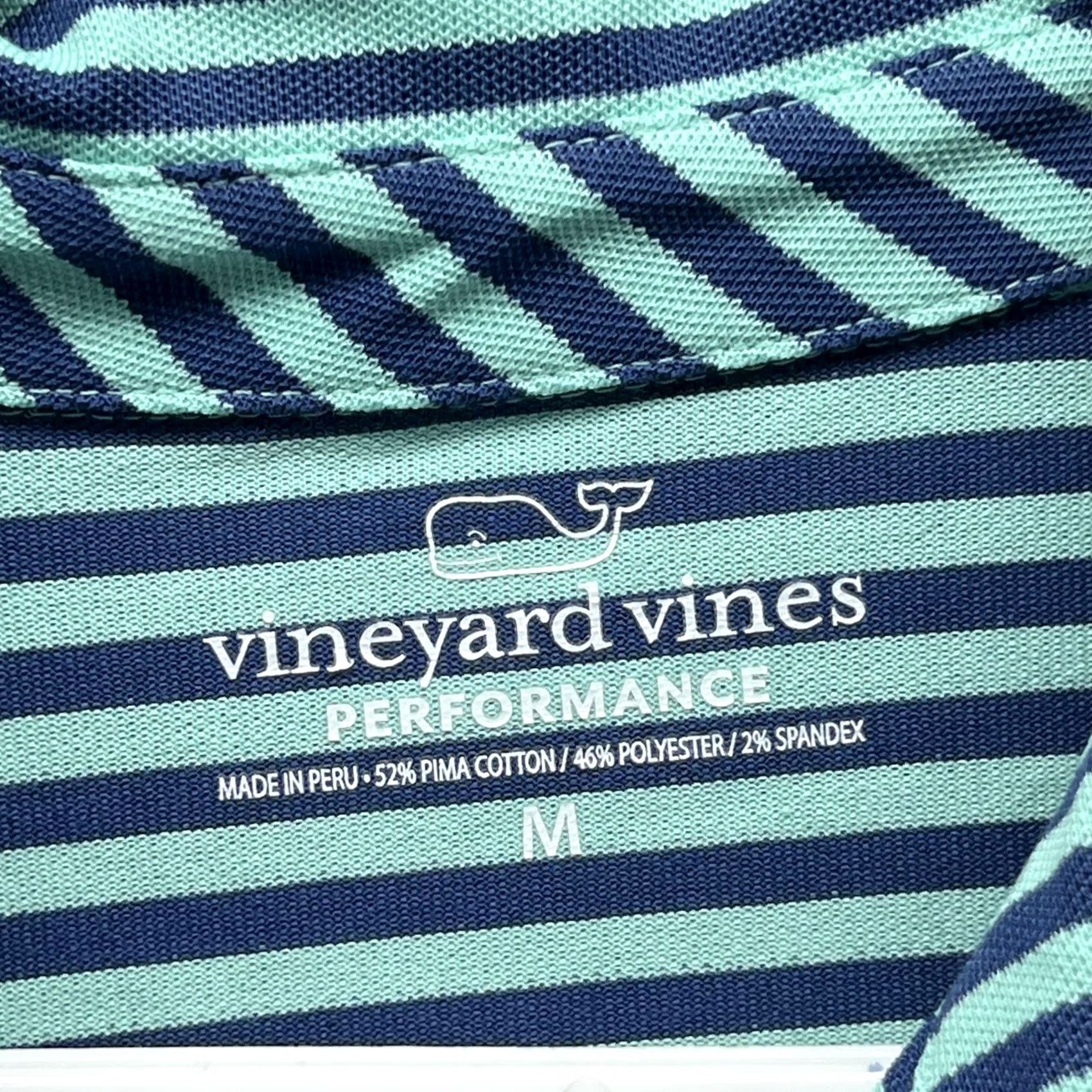 Vineyard Vines Vineyard Vines Polo Shirt Mens M Blue Stripe Performance Pocket Golf Casual Shirt Size US M / EU 48-50 / 2 - 7 Thumbnail