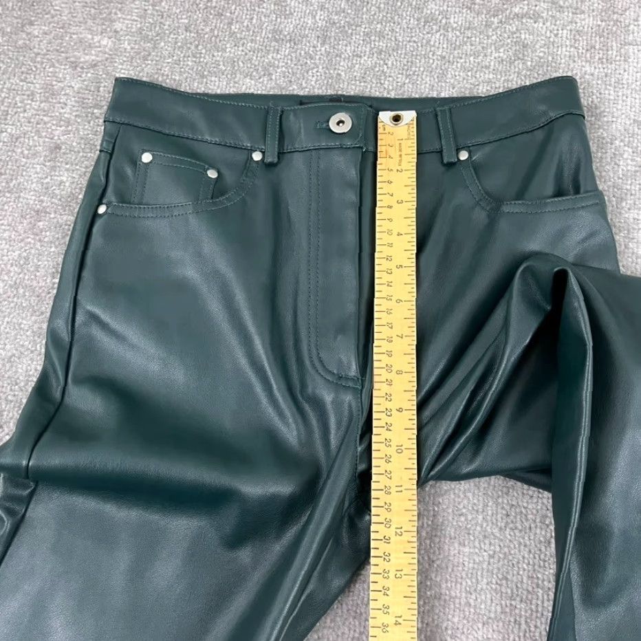 7 For All Mankind 7 For All Mankind Pants Womens Small 29" Ankle Faux Leather Straight Leg 81389 Green Size 28" / US 6 / IT 42 - 7 Thumbnail