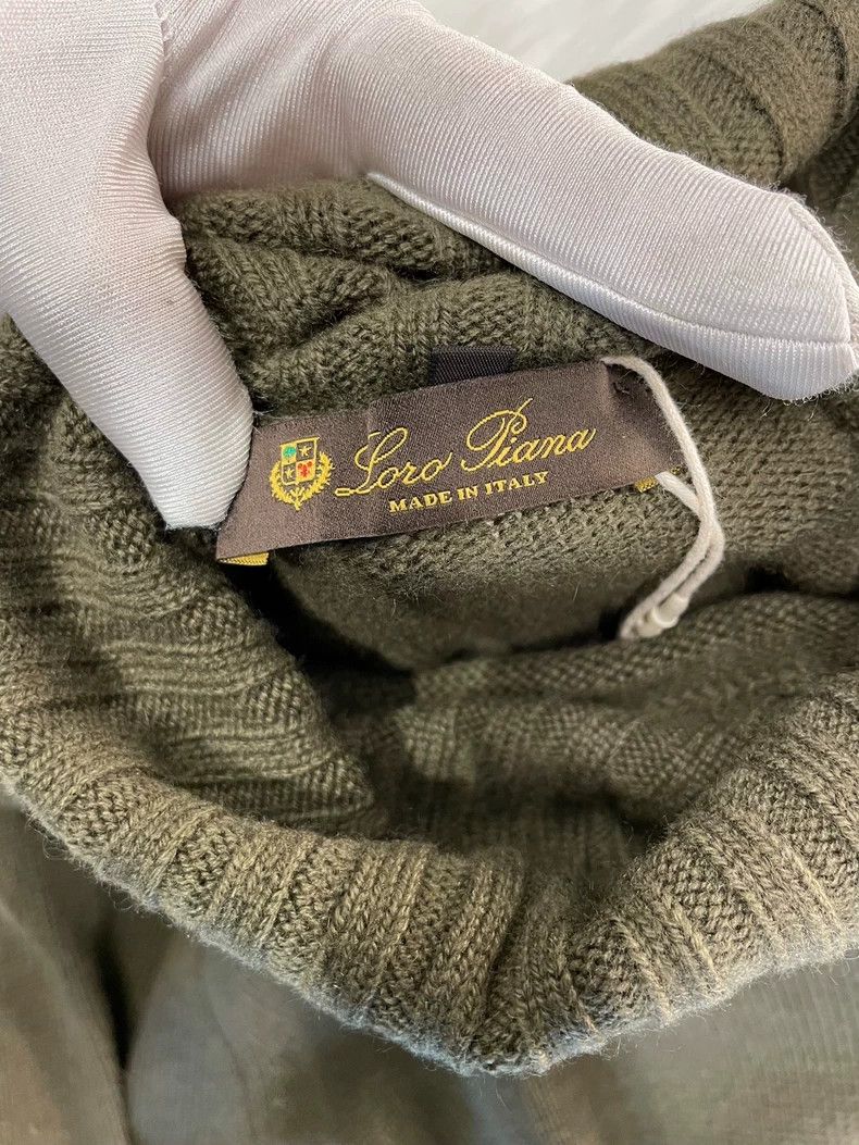 Loro Piana LORO PIANA Military green high collar cashmere sweater Size M / US 6-8 / IT 42-44 - 3 Thumbnail