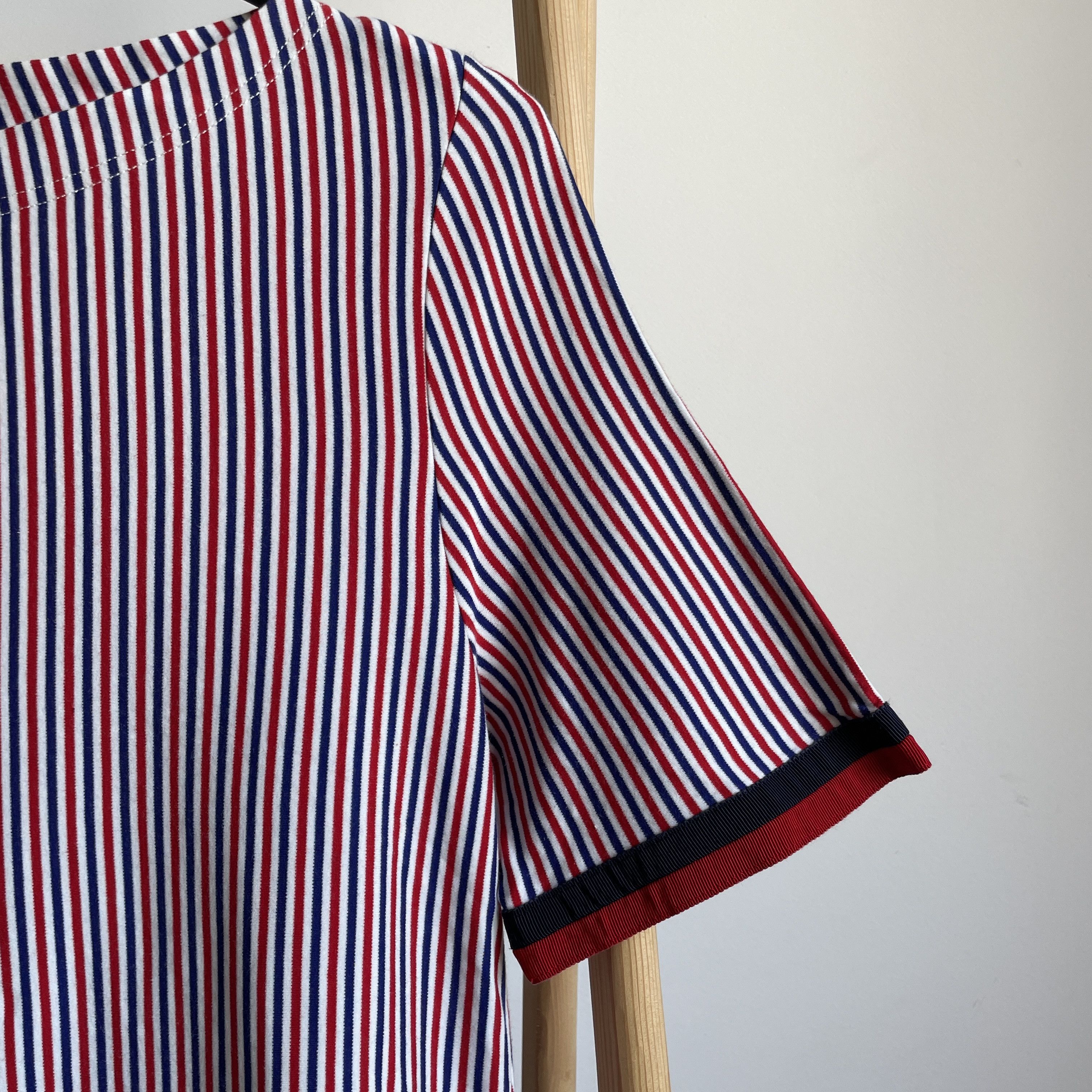 Moncler Moncler Womens Cotton Stiped Short Sleeve Tunic T-Shirt Size L / US 10 / IT 46 - 5 Thumbnail