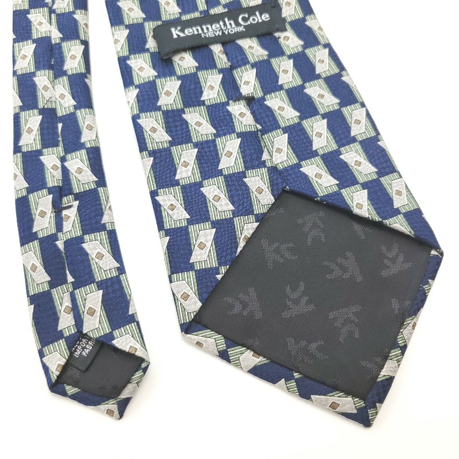 Kenneth Cole Kenneth Cole New York Wide Blue Silk Tie Size ONE SIZE - 5 Thumbnail
