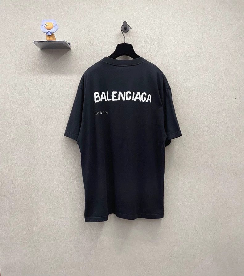 Balenciaga Balenciaga Logo Letter Printed Crew Neck Short Sleeve T-Sh Size US M / EU 48-50 / 2 - 2 Thumbnail