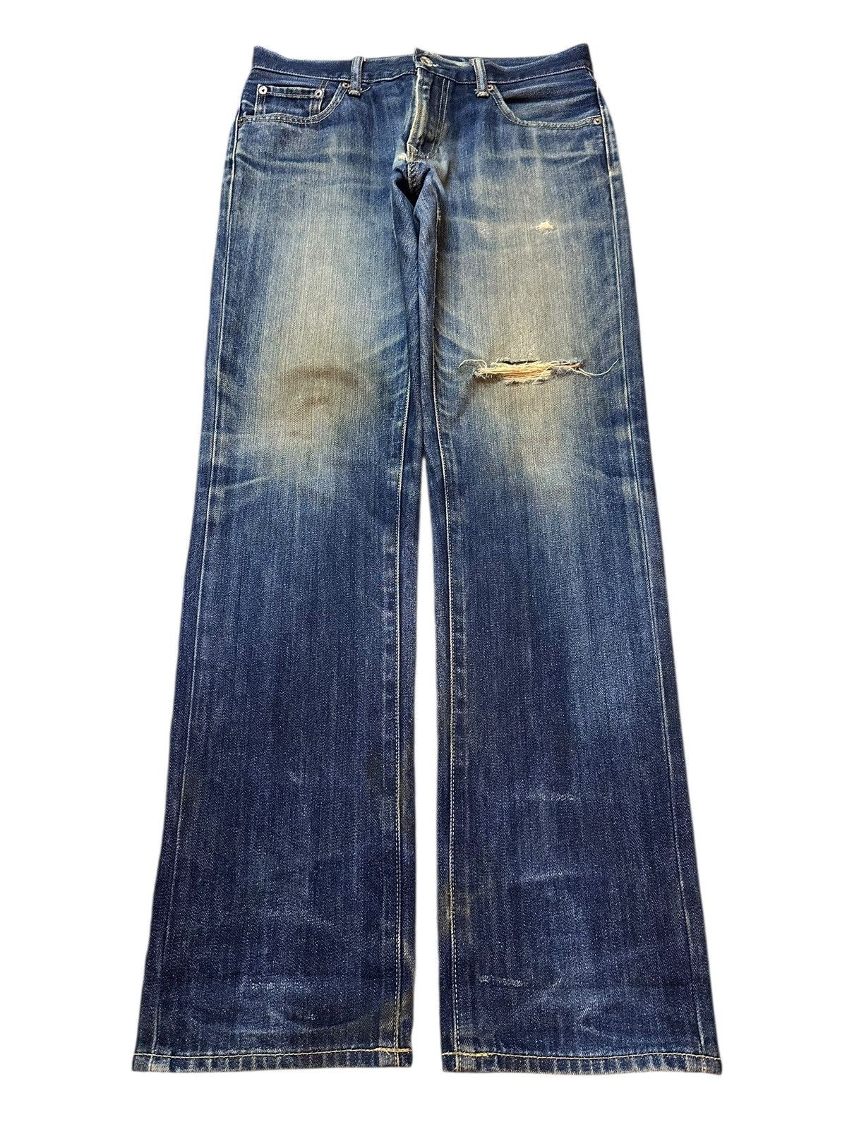 Uniqlo Vintage Japanese Uniqlo Mud Wash Faded Distress Style Jeans Size US 31 - 1 Thumbnail