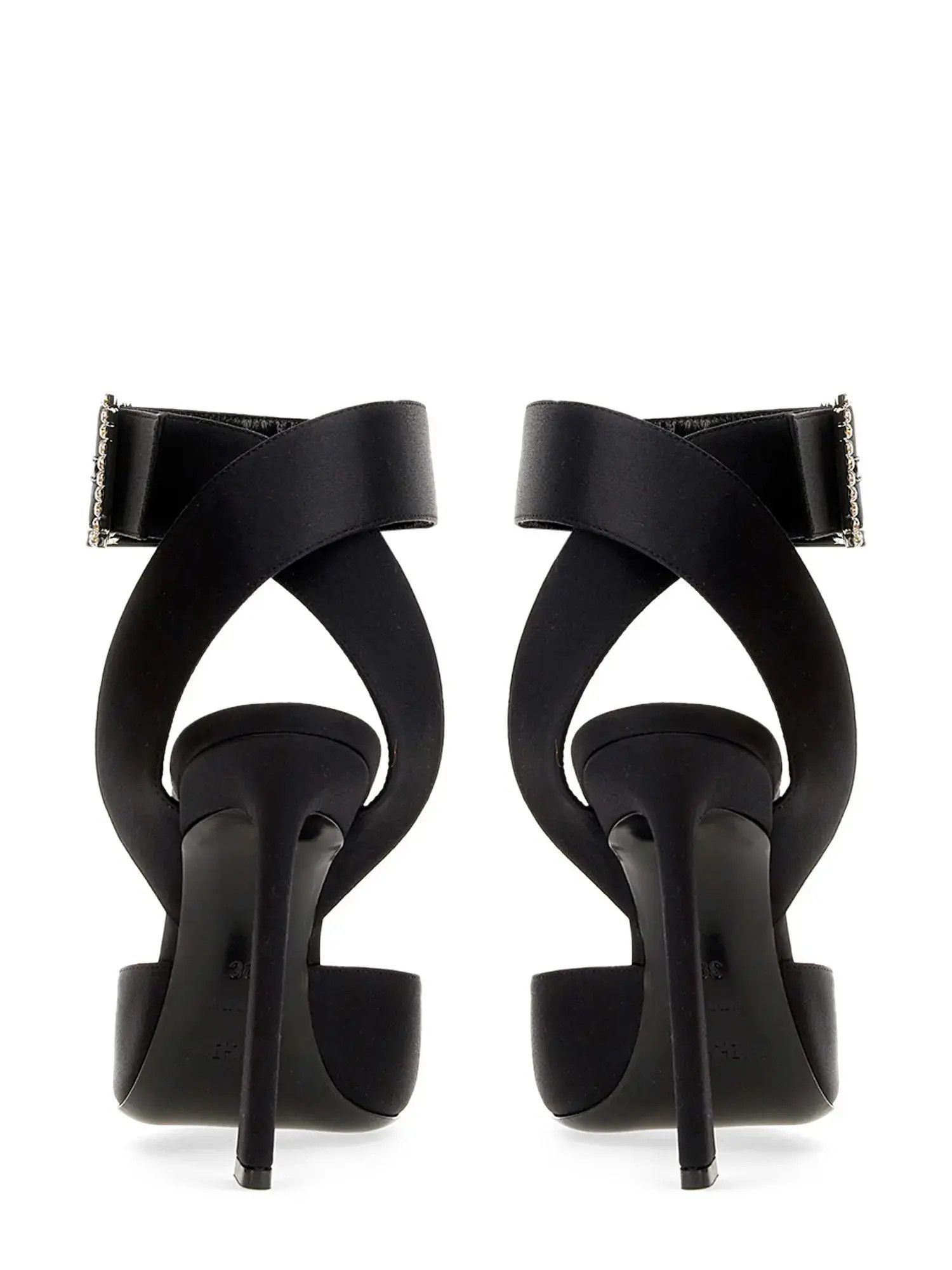 Saint Laurent Paris o1b1hav111224 Fanny Slingback Pumps in Crepe Satin in Black Size US 10.5 / IT 40.5 - 3 Thumbnail