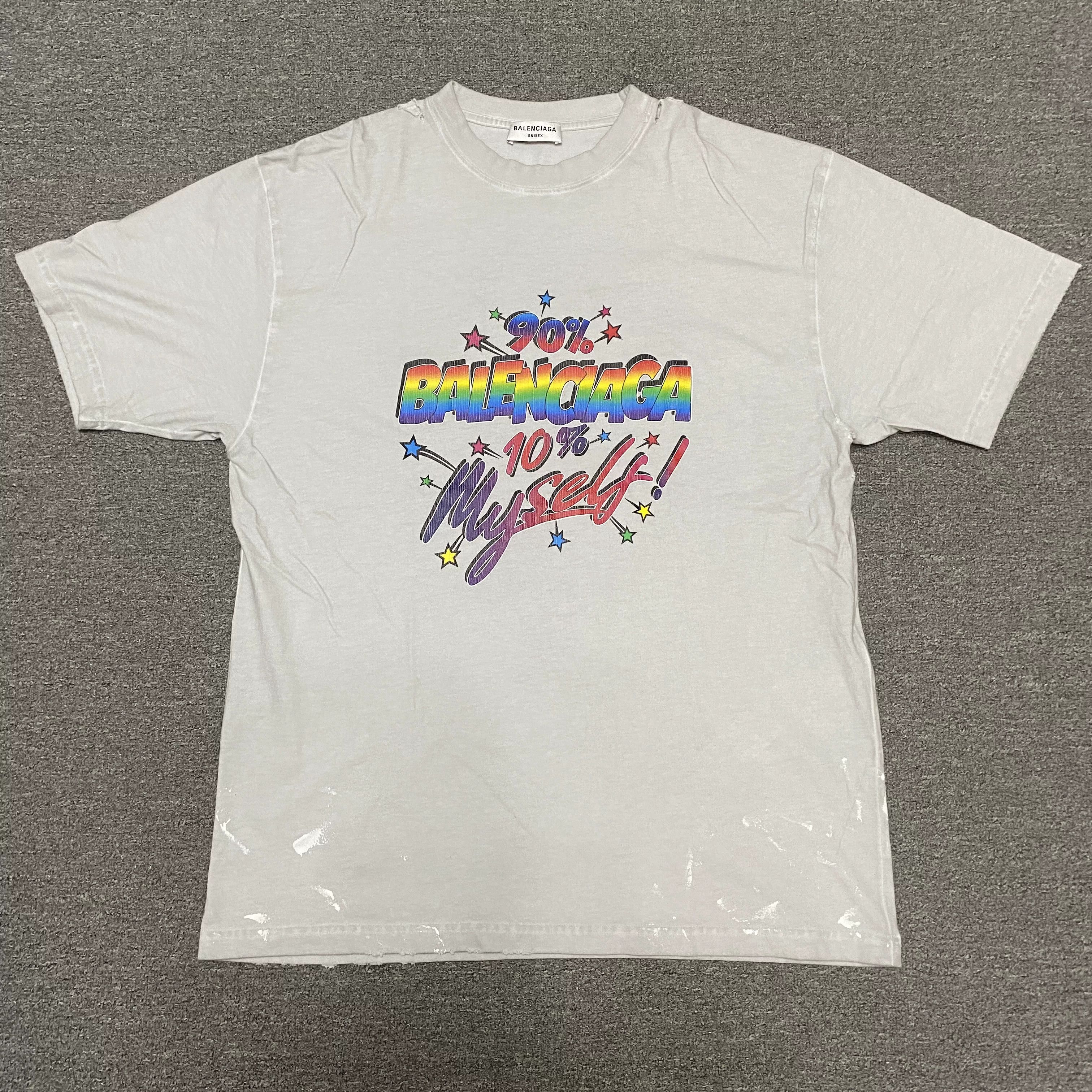 Balenciaga Balenciaga Splatter Distressed Short Sleeve Size US S / EU 44-46 / 1 - 1 Thumbnail