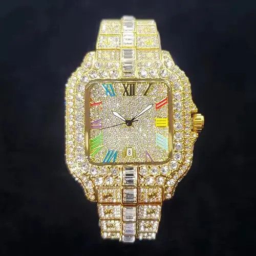 Jewelry Kitamura x Kumi Iced Out Square Colorful Number Watch Size ONE SIZE - 1 Thumbnail