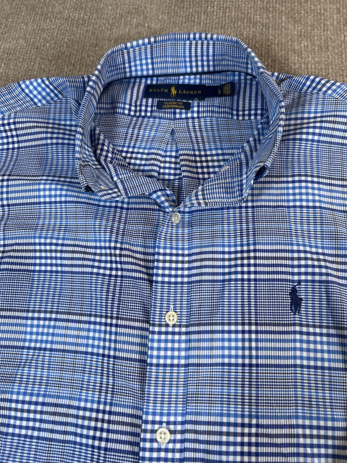 Ralph Lauren Ralph Lauren Classic Fit Performance ButtonLG Blue Plaid1109 Size US L / EU 52-54 / 3 - 2 Thumbnail