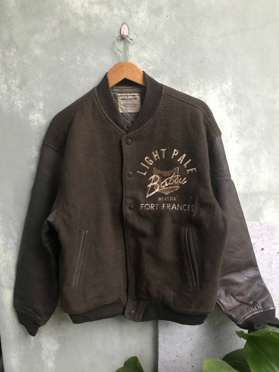 Japanese Brand Men's Bat-su Leather Varcity Jacket Size US L / EU 52-54 / 3 - 2 Thumbnail