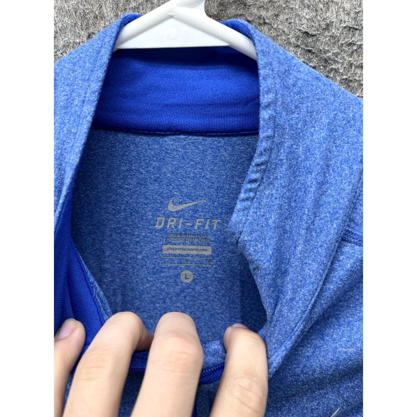 Nike Nike Dri-FIT Pullover Mens Large Blue 1/4 Zip Long Sleeve Running Shirt Top Size US L / EU 52-54 / 3 - 5 Thumbnail