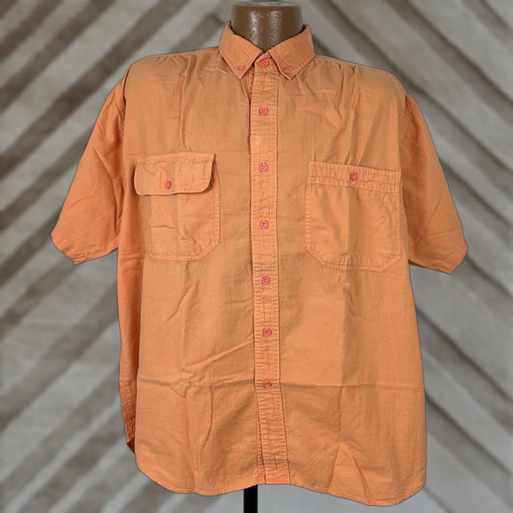 Vintage VINTAGE Pacific Scene Shirt Men L Orange Button-Up Short Sleeve 90s Casual Size US L / EU 52-54 / 3 - 1 Thumbnail