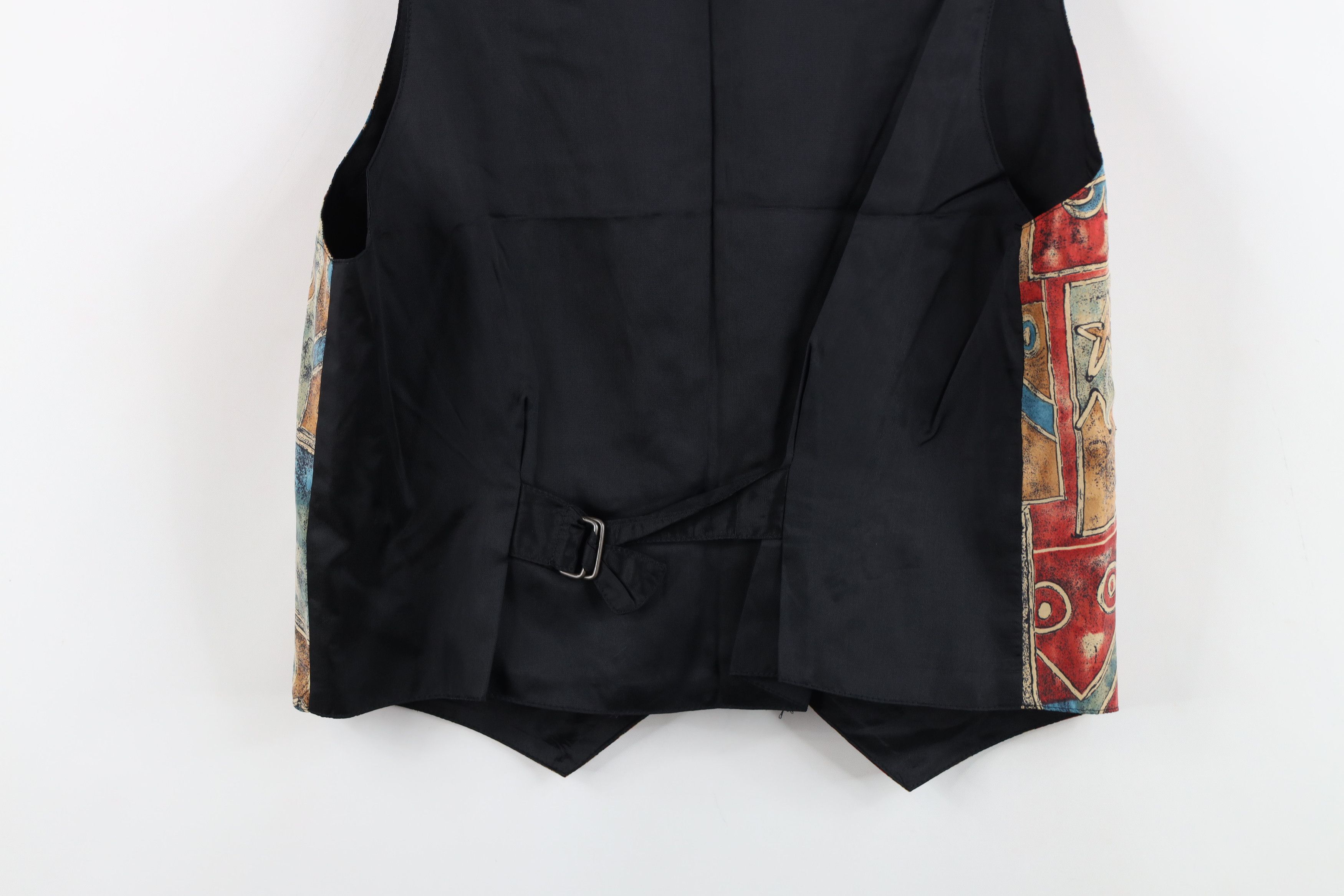 Vintage Vintage 90s Streetwear Abstract Silk Buckle Back Vest Jacket Size L / US 10 / IT 46 - 13 Thumbnail