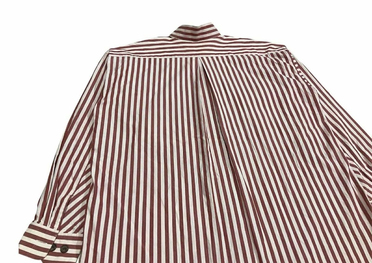 Issey Miyake 🔥Rare Vintage Issey Miyake Striped Shirt Stand Collar Size US XL / EU 56 / 4 - 13 Thumbnail