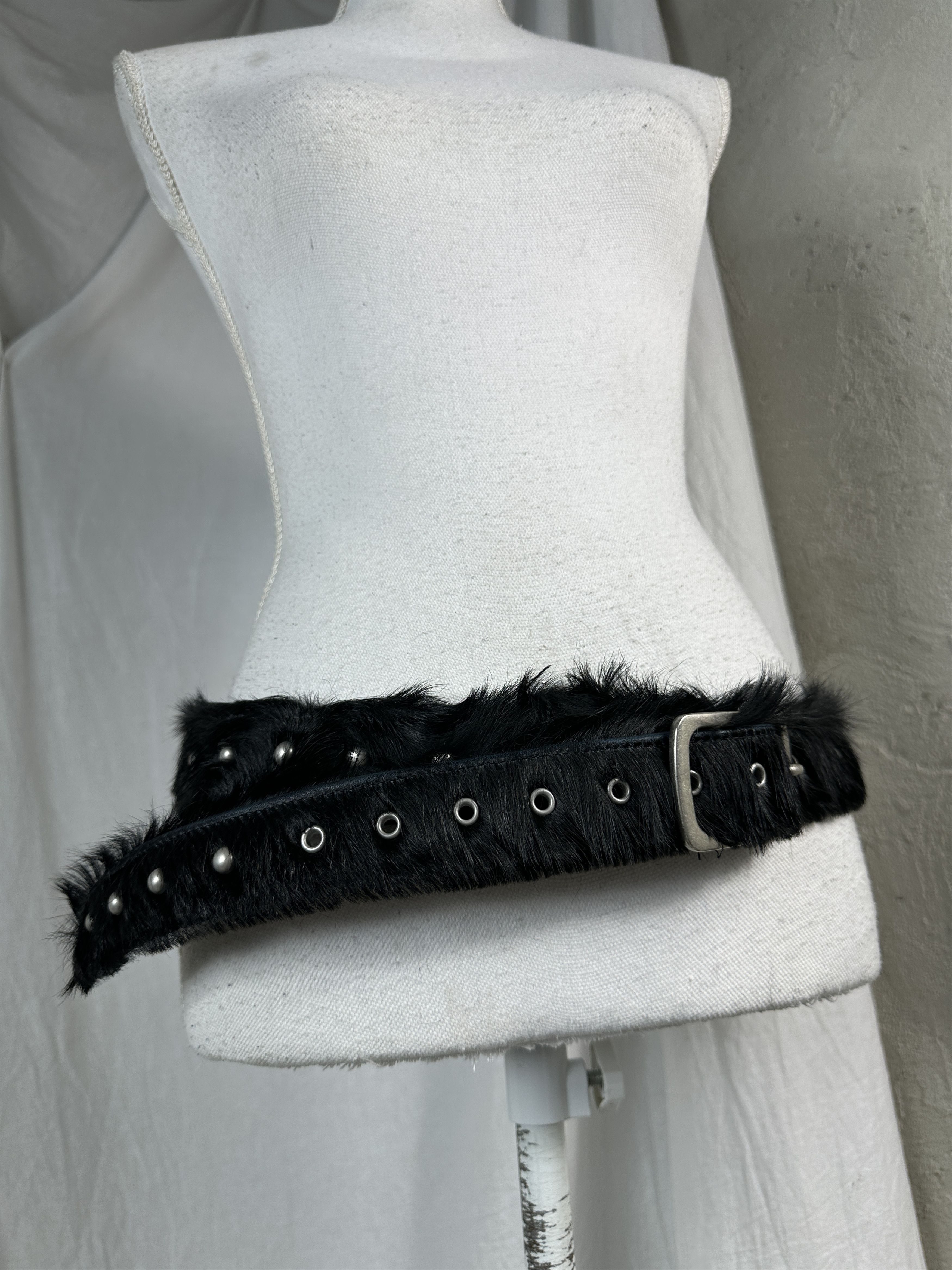 Dries Van Noten × Vintage Vintage Avant Garde Y2K Dries Van Noten Pony Hair Belt Size ONE SIZE - 2 Thumbnail
