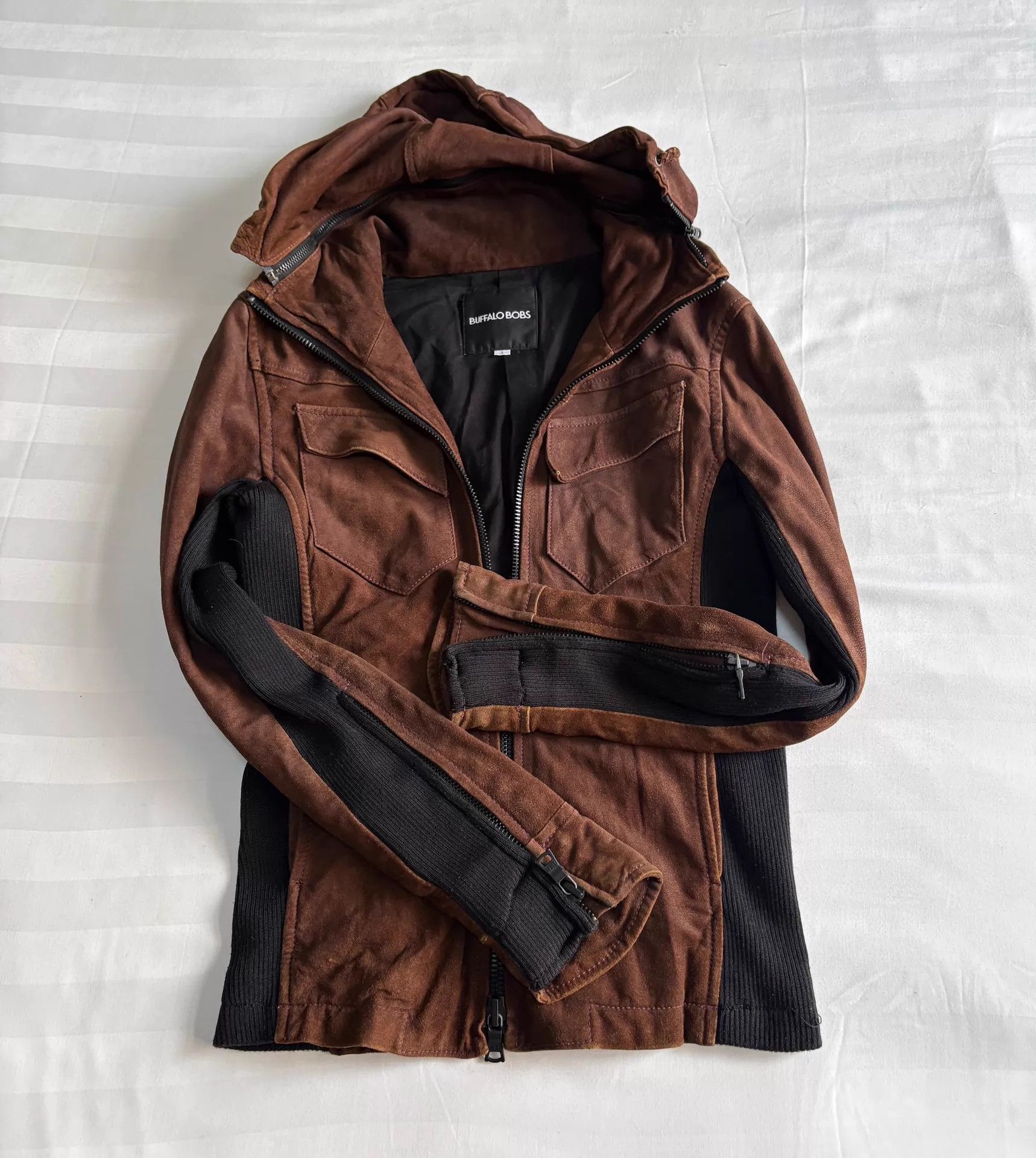 BUFFALO BOBS Buffalo Bobs vintage suede knit panel double zip jacket Size US S / EU 44-46 / 1 - 9 Thumbnail