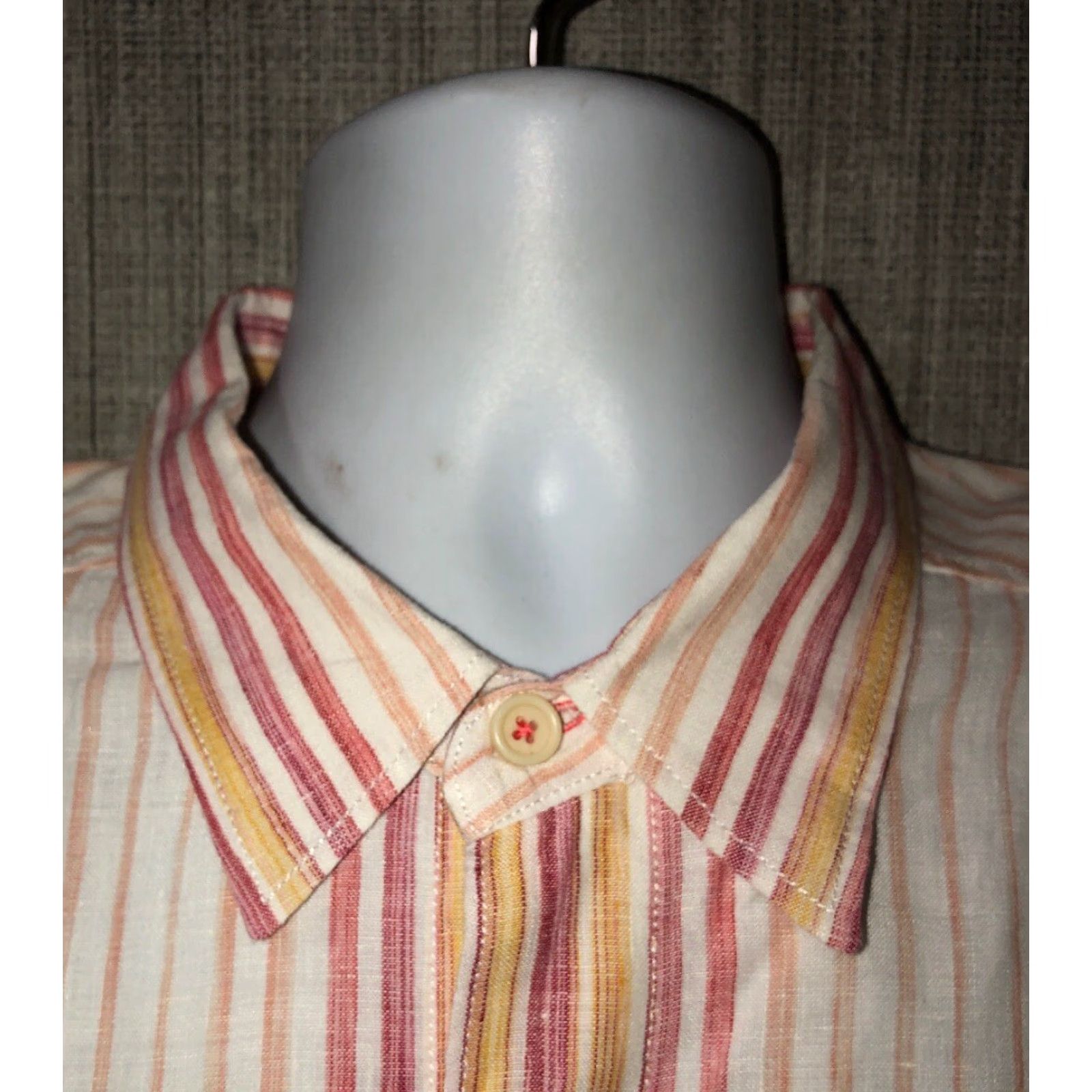 Tommy Bahama Tommy Bahama Relax Mens Button-Front Shirt Large Linen Multicolor Striped Colorful Shirt Casual Mens Clothing Size US L / EU 52-54 / 3 - 3 Thumbnail