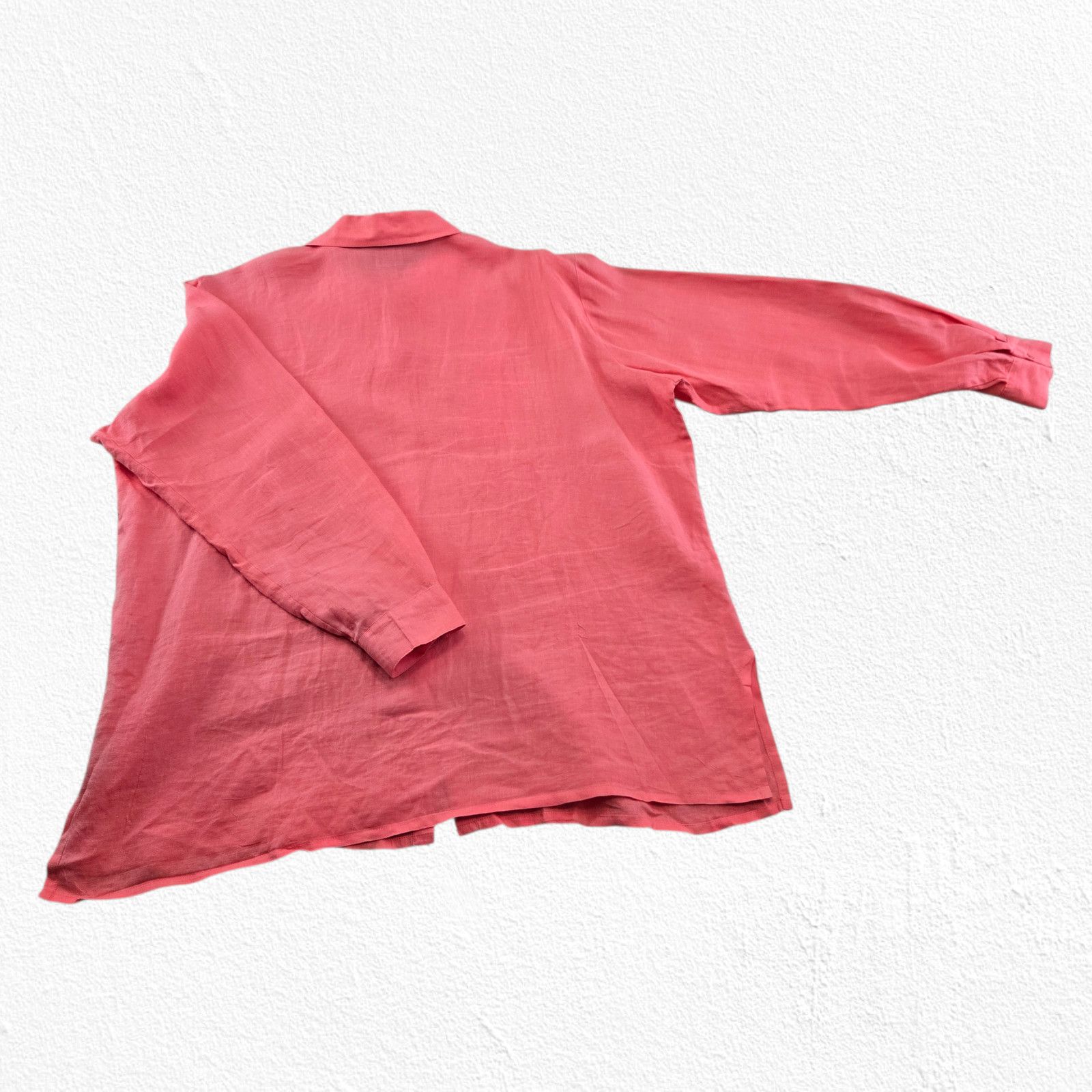 Eileen Fisher Coral Irish Linen Button Front Oversized Top Size Medium Size M / US 6-8 / IT 42-44 - 9 Thumbnail