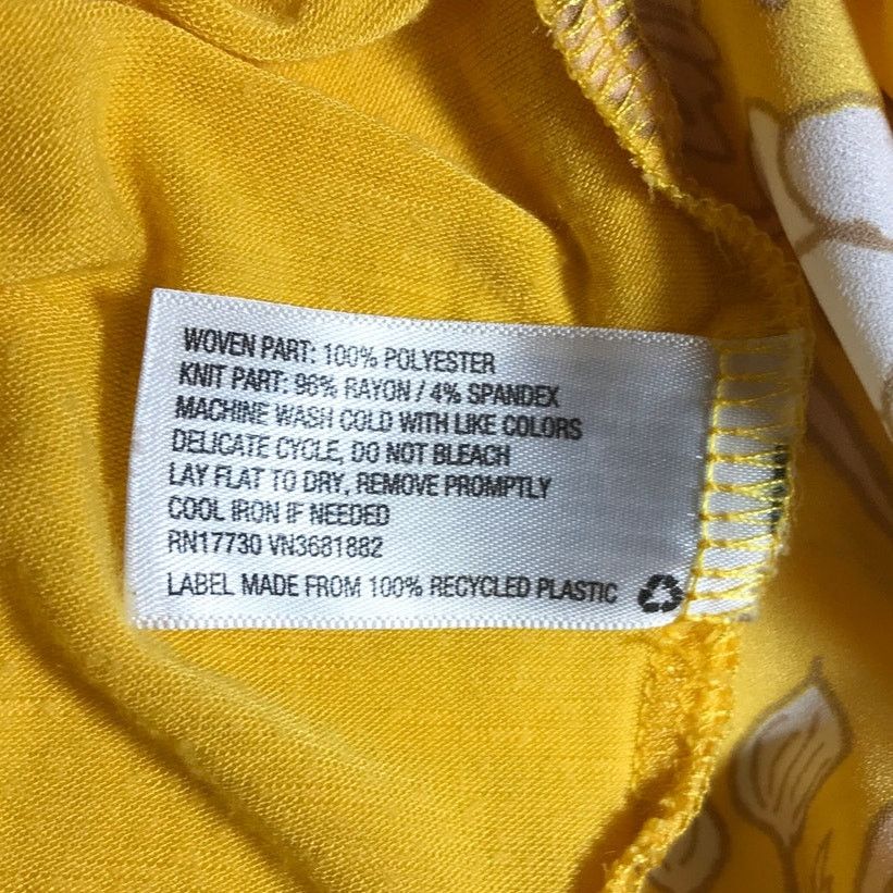 Merona Merona Yellow Floral Scoop Neck Front Sleeveless Blouse L Size L / US 10 / IT 46 - 4 Thumbnail