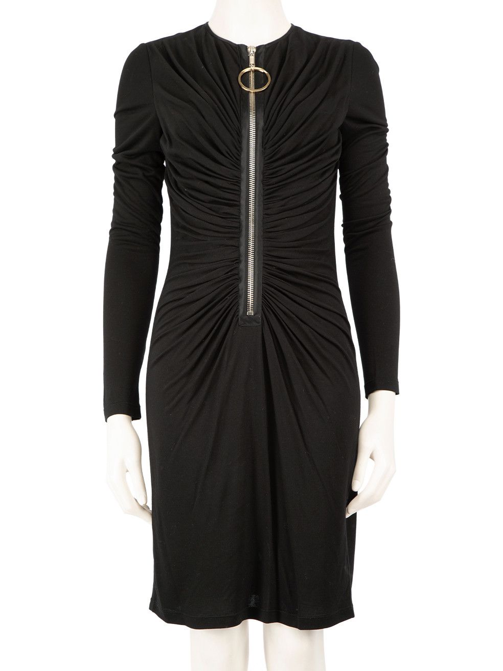 Givenchy Black Ring-Pull Ruched Mini Dress | Grailed