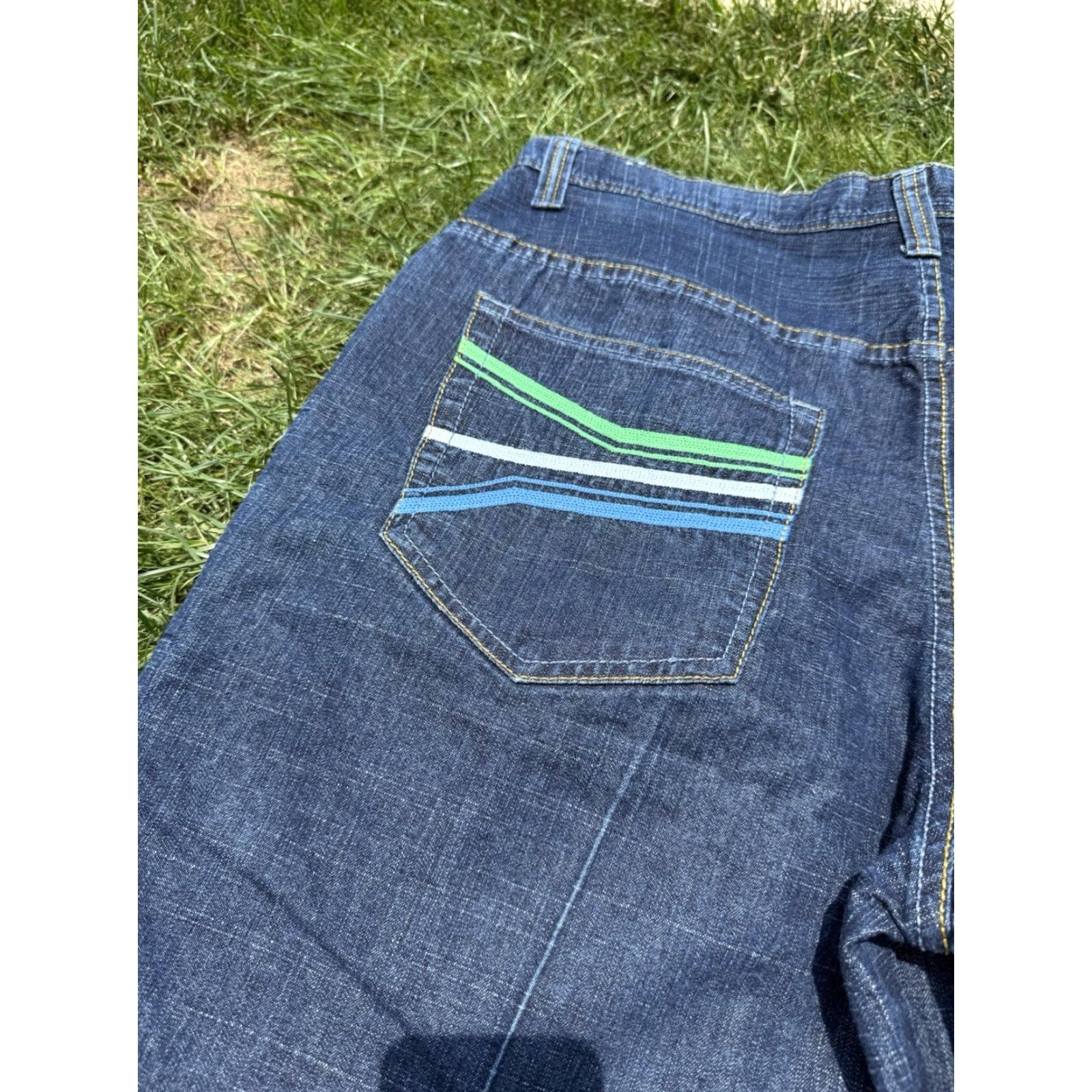 Rocawear VINTAGE Rocawear Denim Jorts Baggy Wide Embroidered Logo 5-Pocket Mens 38 Blue Size US 38 / EU 54 - 6 Thumbnail