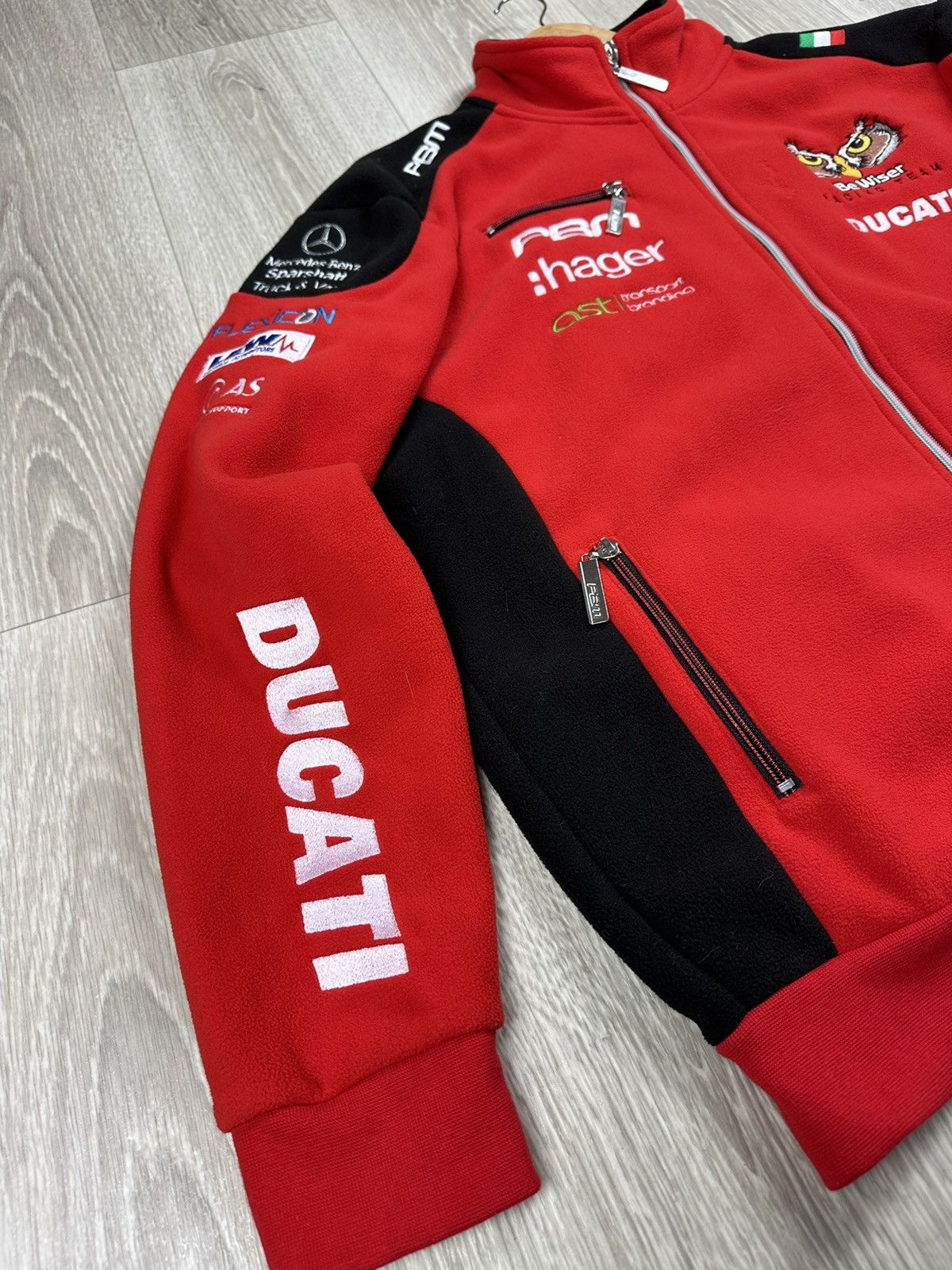 Ducati × Mercedes-Benz × Vintage Very Rare Racing Fleece Jacket Be Wiser Ducati Mercedes Size US M / EU 48-50 / 2 - 7 Thumbnail