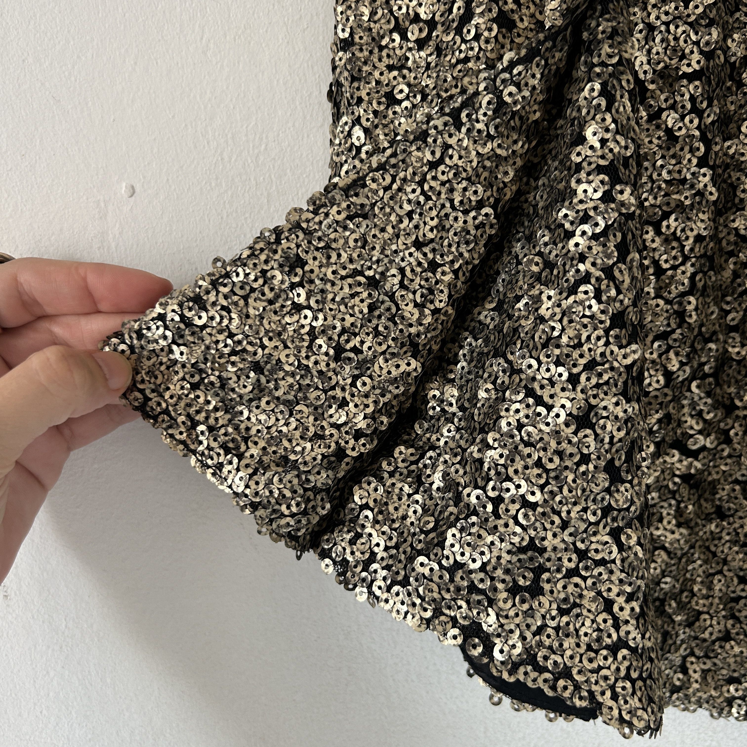 Vintage Vintage Gold Sequin Mini Skirt Size 27" / US 4 / IT 40 - 11 Thumbnail