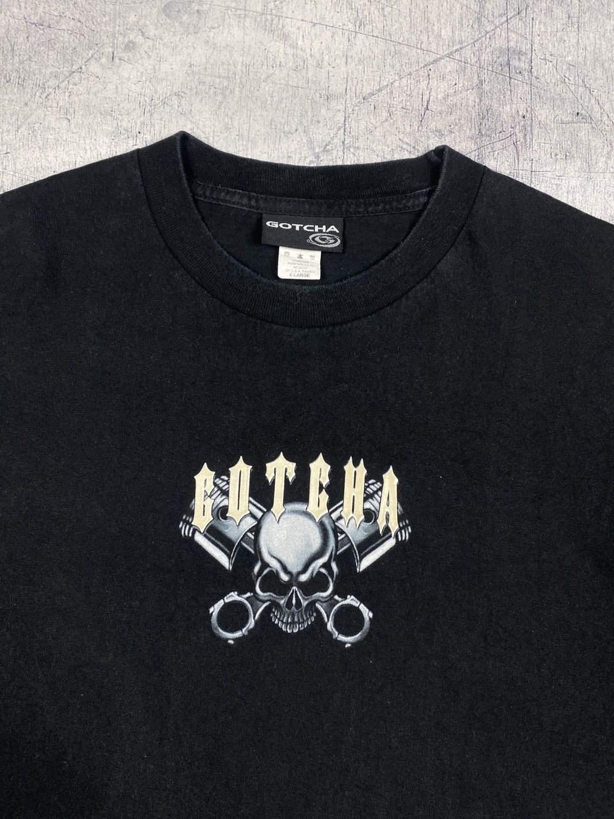 Gotcha Gotcha Skull & Flames Graphic T-Shirt y2k Motorcycle Size US XL / EU 56 / 4 - 10 Thumbnail