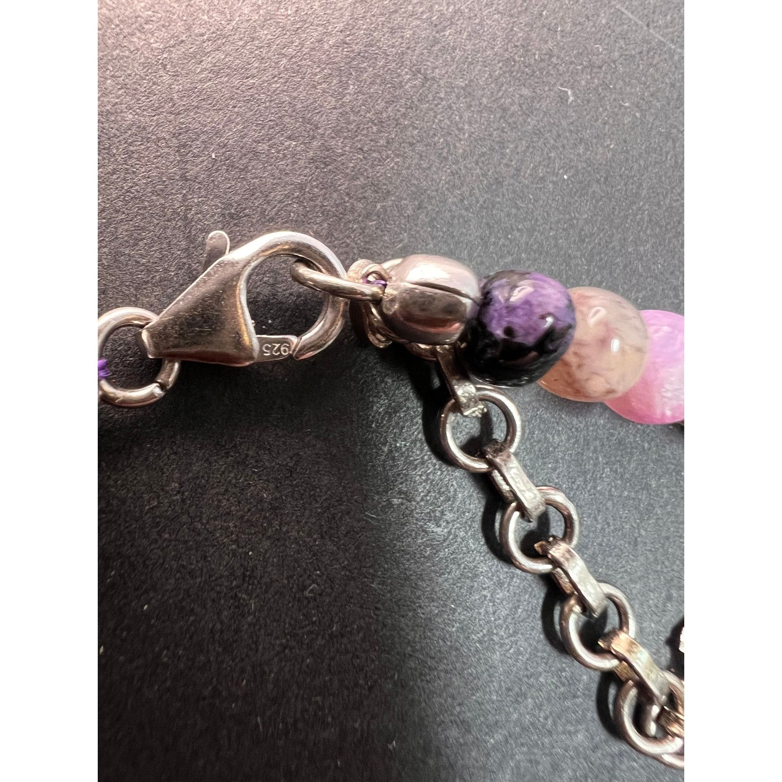 Other NEW Charoite rondelle beaded 18 inch necklace with 925 clasp Size ONE SIZE - 6 Thumbnail
