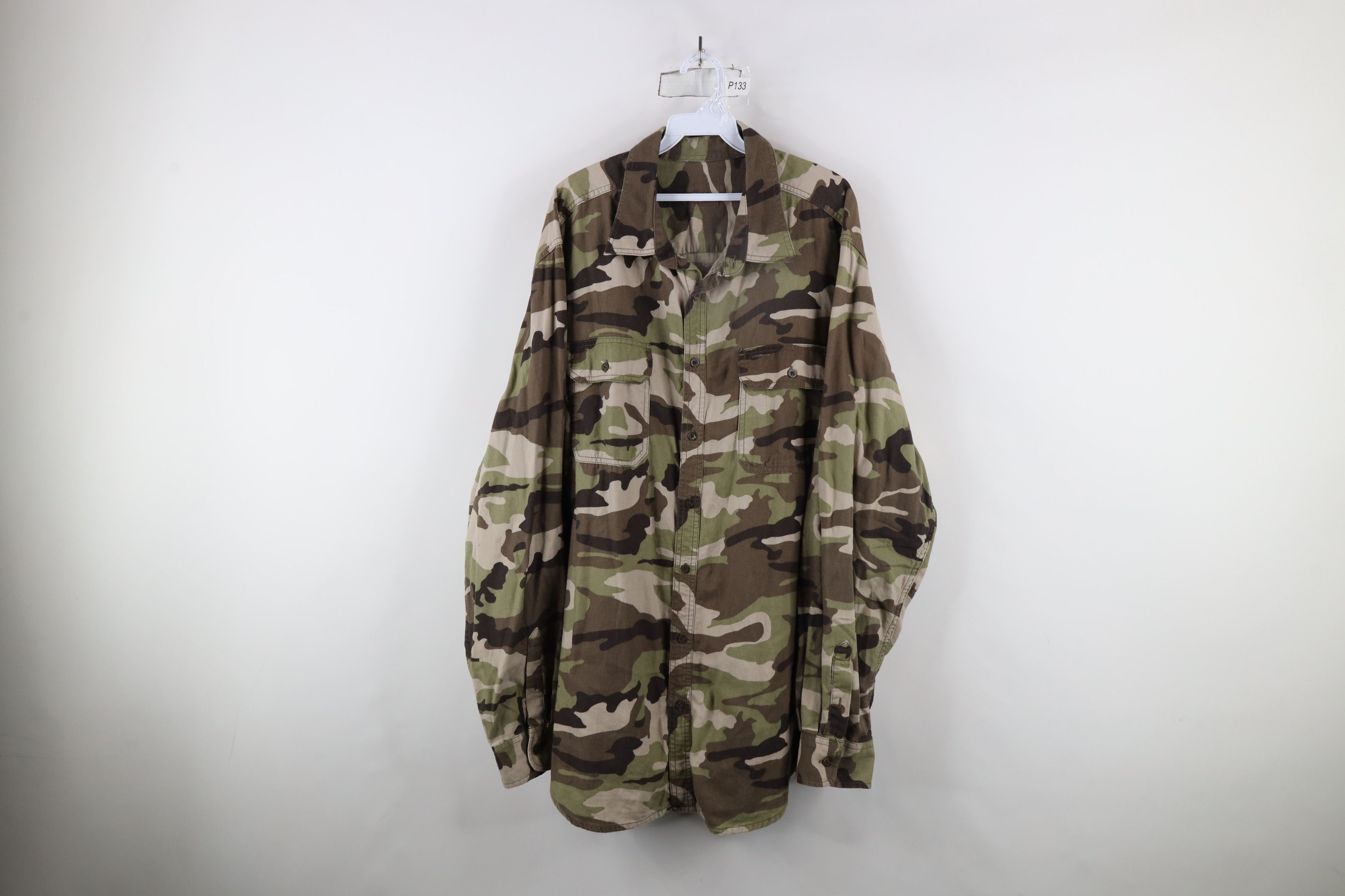 Vintage Vintage 90s Streetwear Camouflage Collared Button Shirt Size US XXL / EU 58 / 5 - 1 Thumbnail