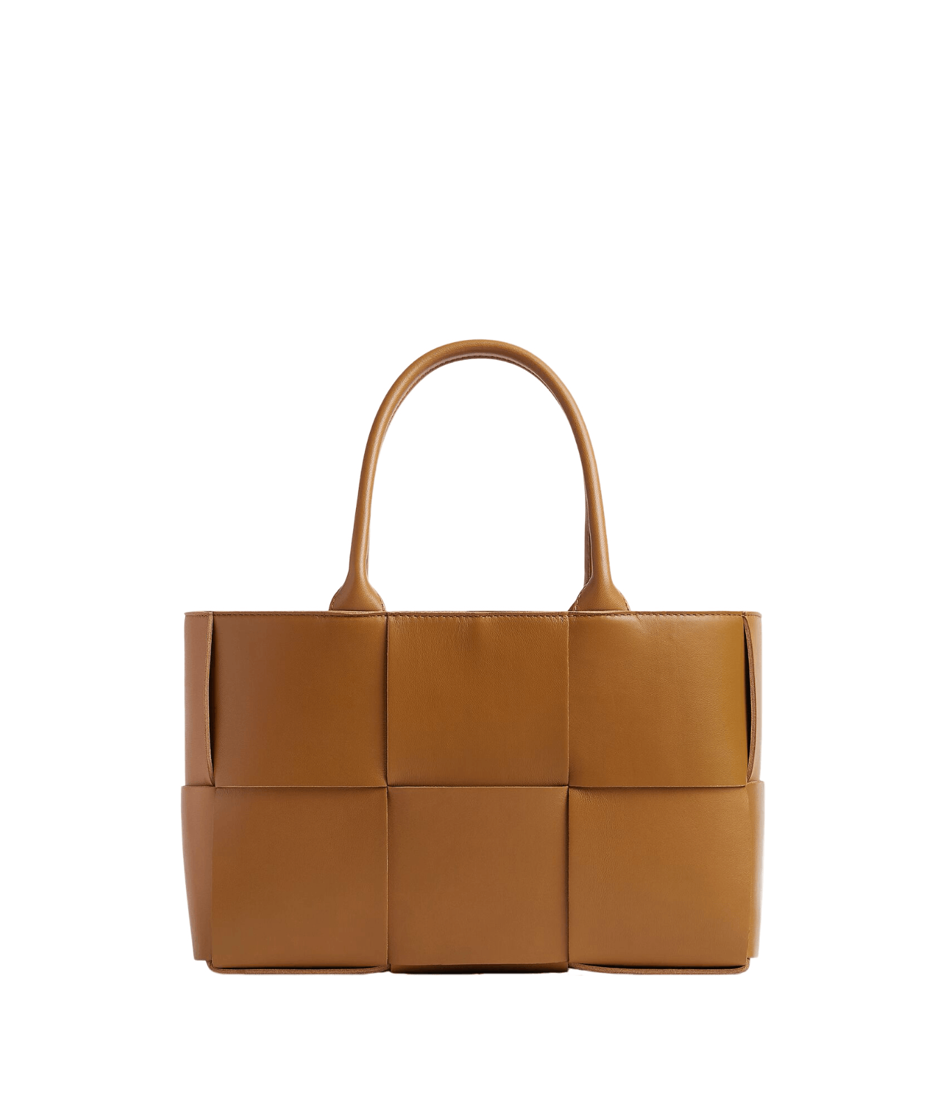BOTTEGA VENETA Arco Small Camel Intreccio Tote