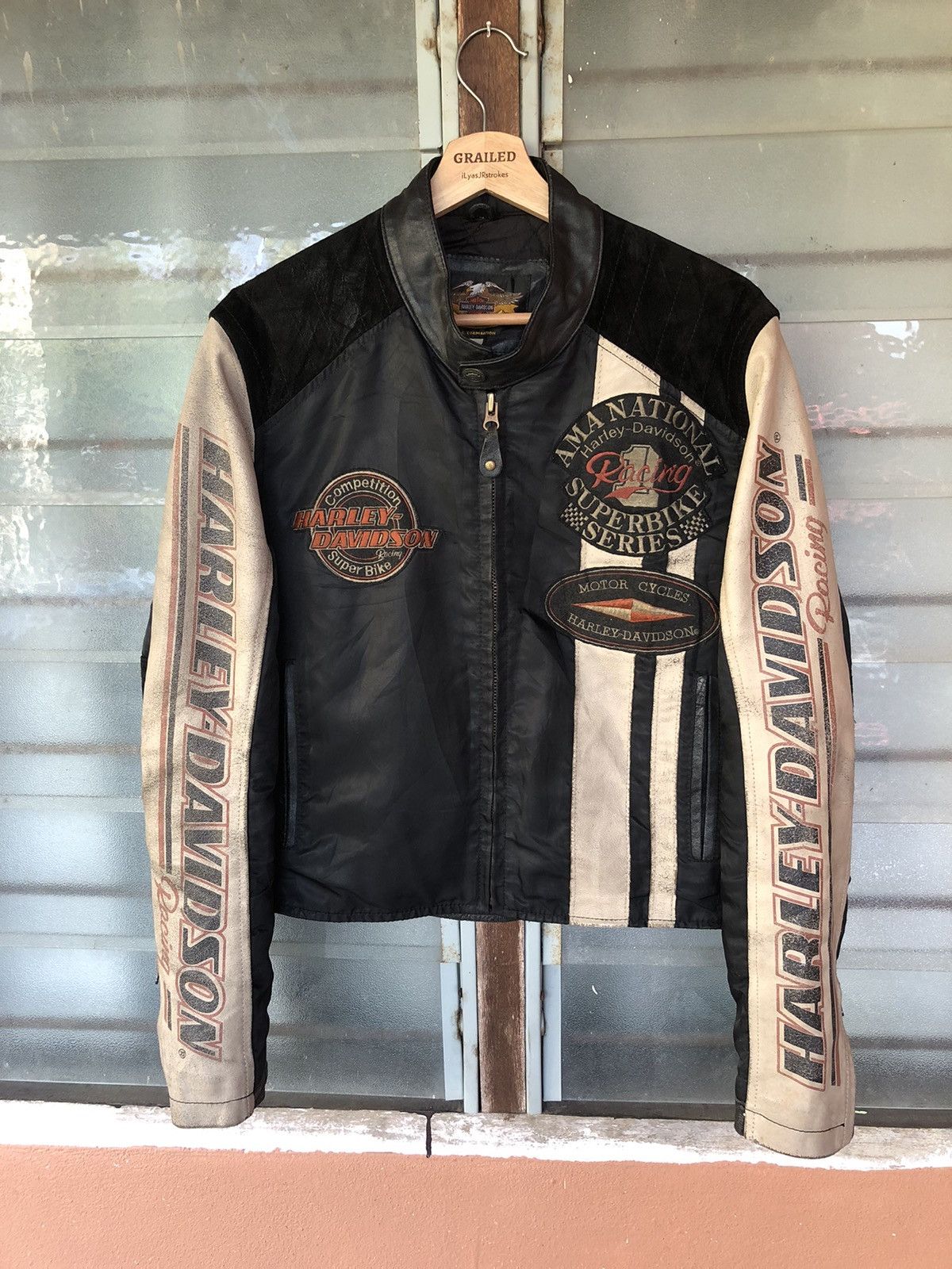 Harley Davidson Vintage Harley-Davidson Superbike Rider Leather Jacket Size US M / EU 48-50 / 2 - 2 Thumbnail