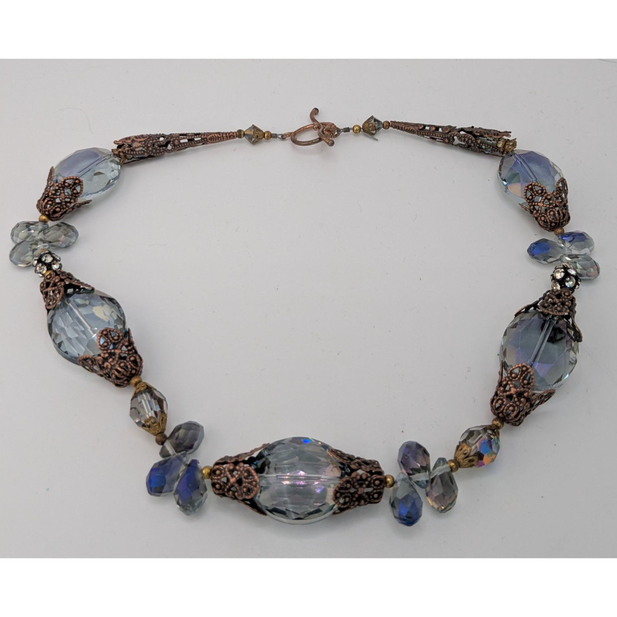 Handmade Vintage Handmade Steampunk Glam Glass Necklace With Ornate B Size ONE SIZE - 7 Thumbnail