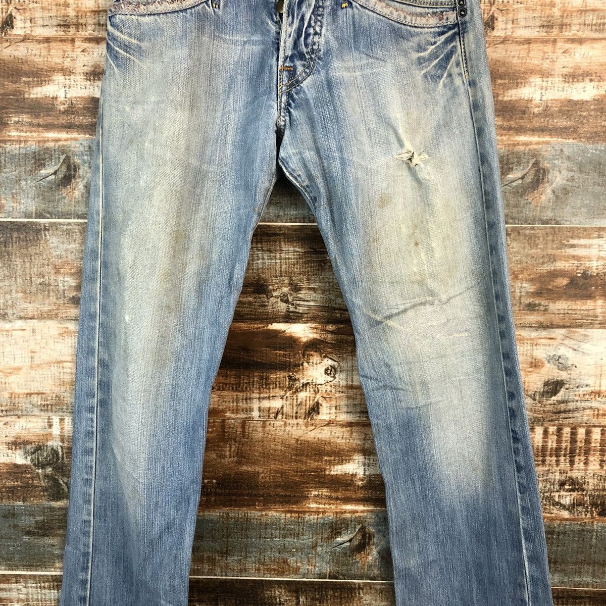 Replay Replay Blue Distressed Denim Pants #A2392 Size US 28 / EU 44 - 5 Thumbnail